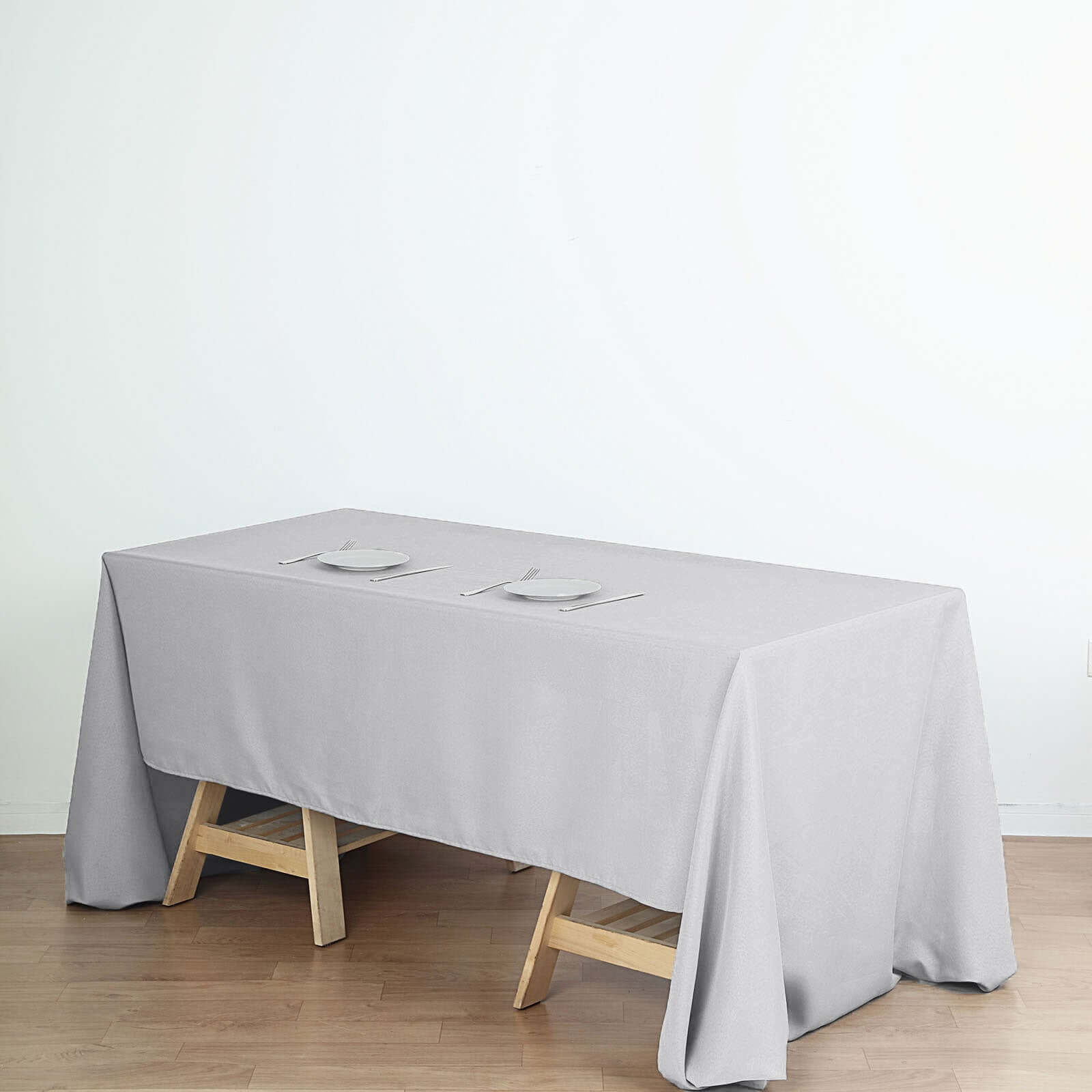 Polyester 60"x126" Rectangle Tablecloth Silver - Wrinkle-Resistant Table Cover