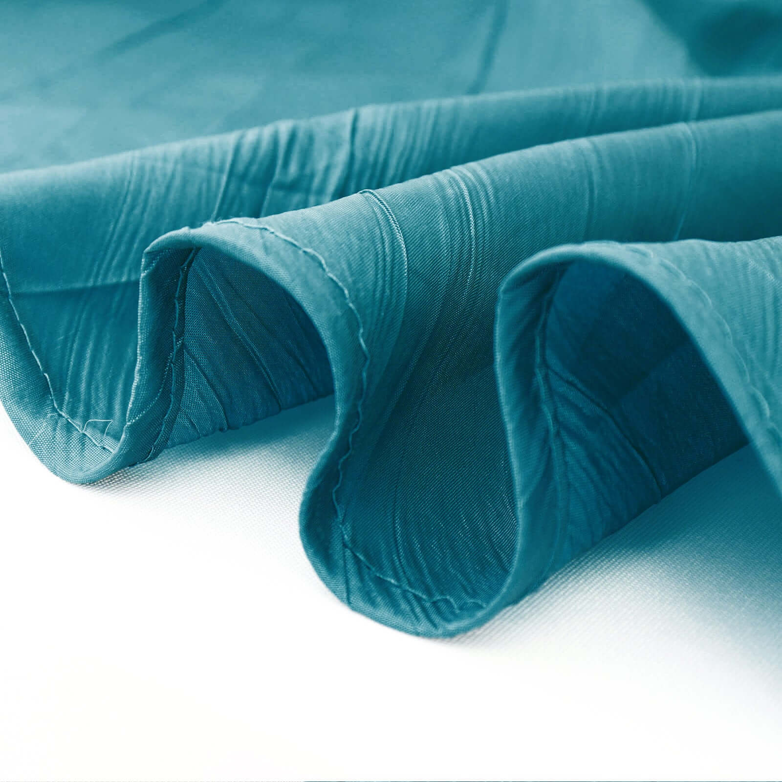 5 Pack Taffeta 20"x20" Napkins Peacock Teal - Accordion Crinkle Dinner Napkins