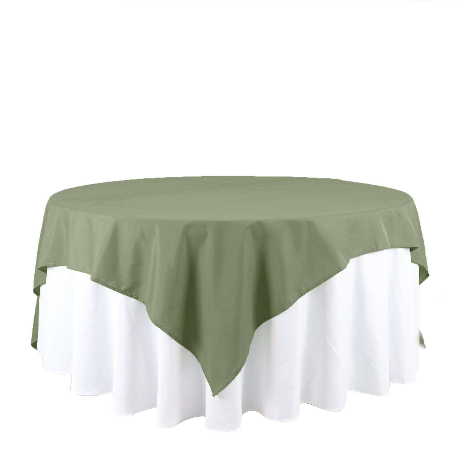 Polyester 90"x90" Table Overlay Square Tablecloth Dusty Sage Green - Wrinkle-Resistant & Durable Table Cover
