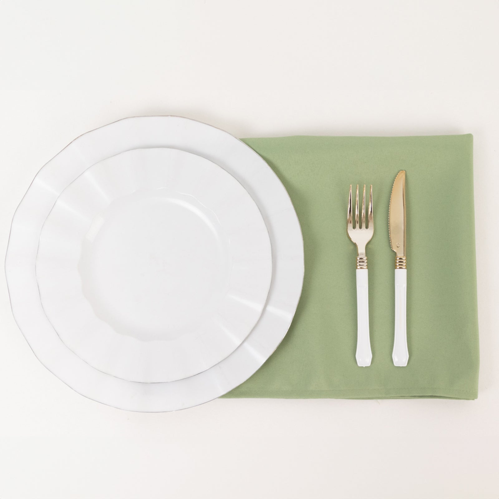 5 Pack Premium Polyester 20"x20" Napkins Sage Green - Wrinkle-Resistant & Durable Dinner Napkins