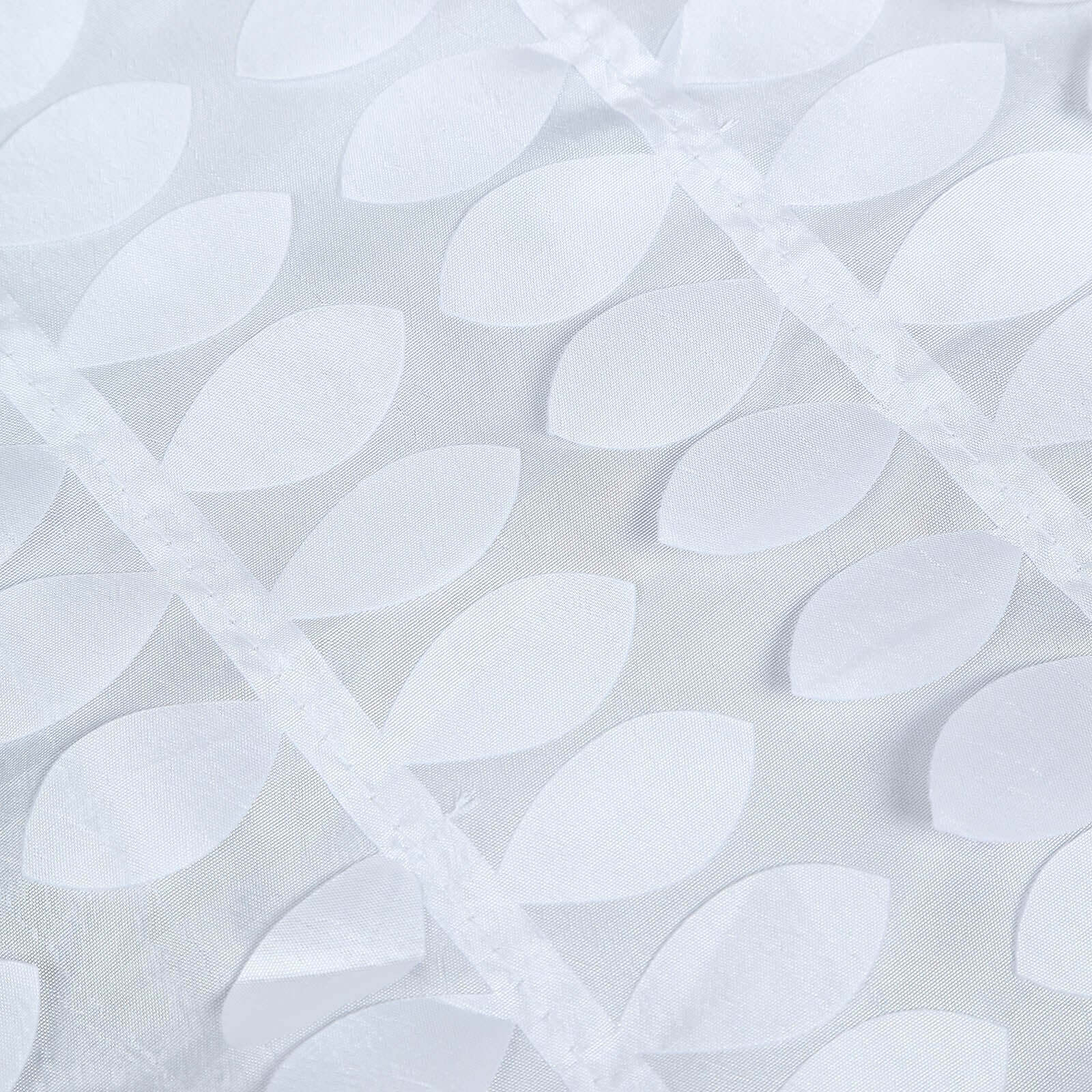 Taffeta 54"x54" Table Overlay Square Tablecloth White | Exquisite 3D Leaf Petal Design for Chic Wedding & Event Decor