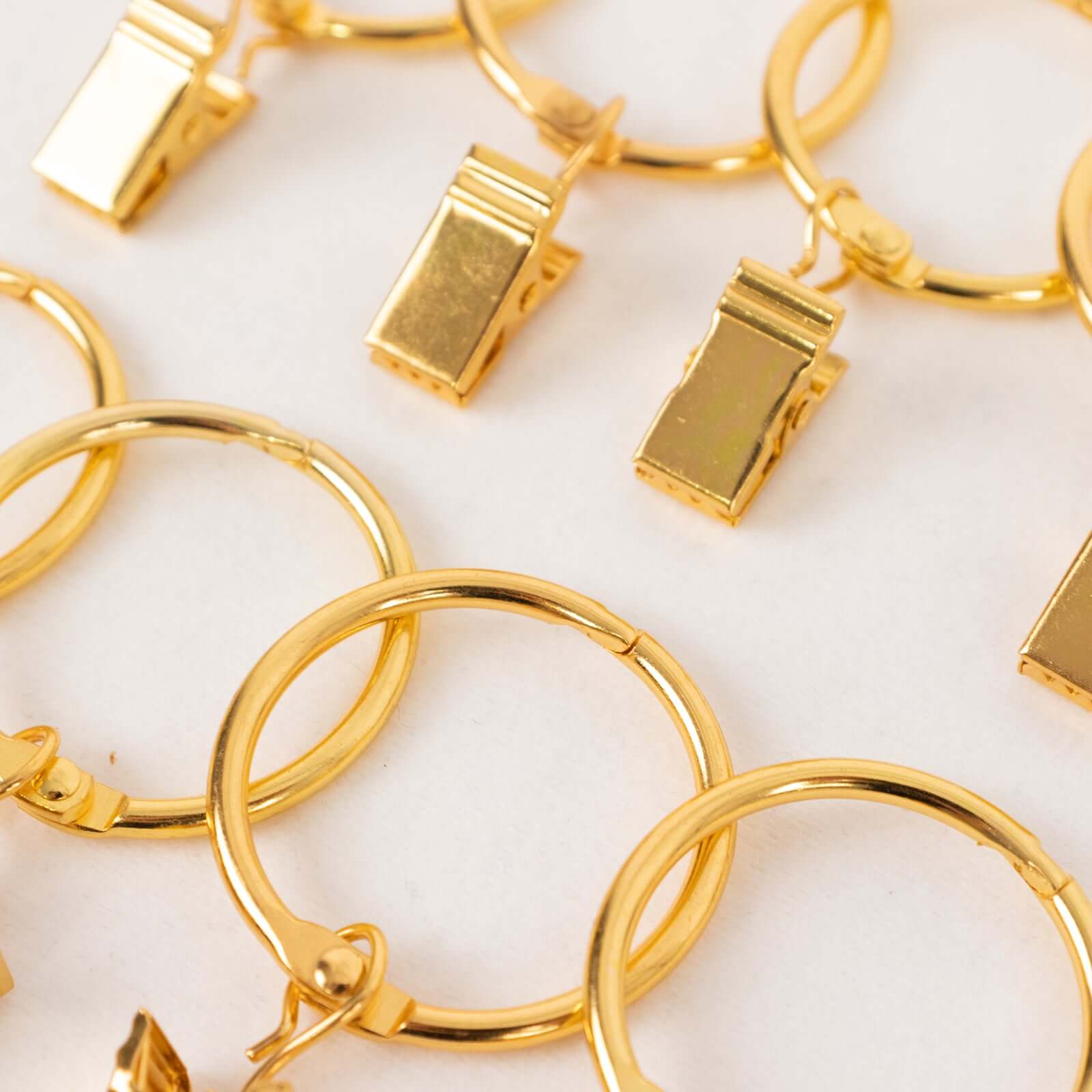50 Pack Gold Metal Openable Curtain Clip Rings, Heavy Duty Rustproof Drapery Backdrop Clip Hangers - 1.5"