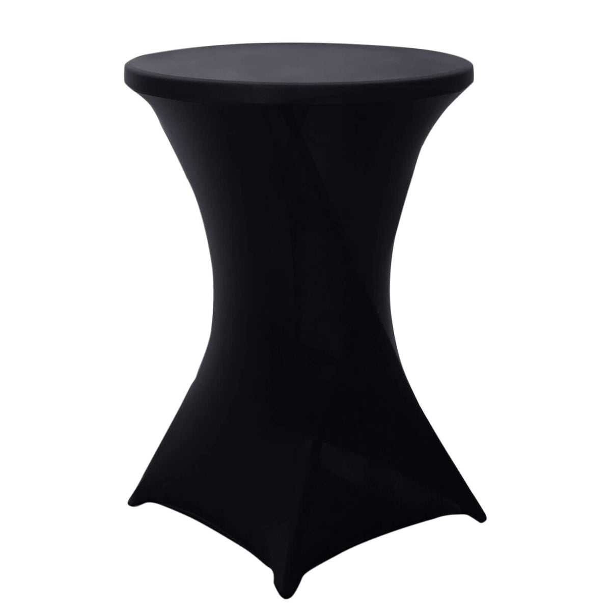 Spandex 30" Round Cocktail Table Cover Black - Easy to Maintain Stretch Fitted Highboy Tablecloth for Stylish Events