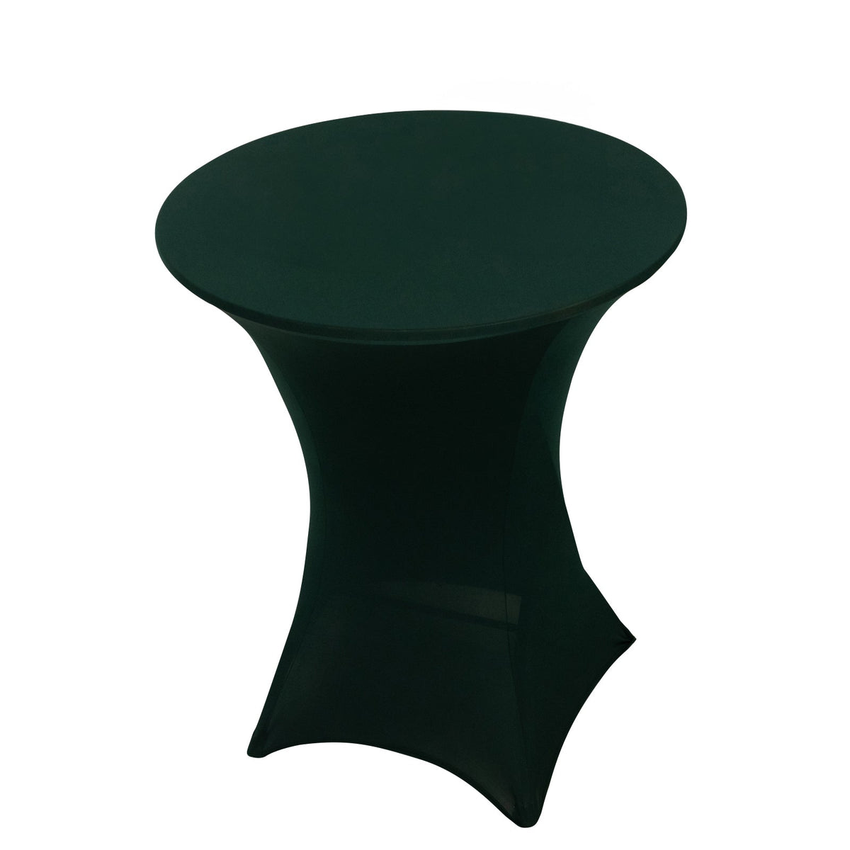 Spandex 36" Round Cocktail Table Cover Hunter Emerald Green - Easy to Maintain Stretch Fitted Highboy Tablecloth