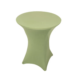 Spandex 36" Round Cocktail Table Cover Sage Green - Easy to Maintain Stretch Fitted Highboy Tablecloth