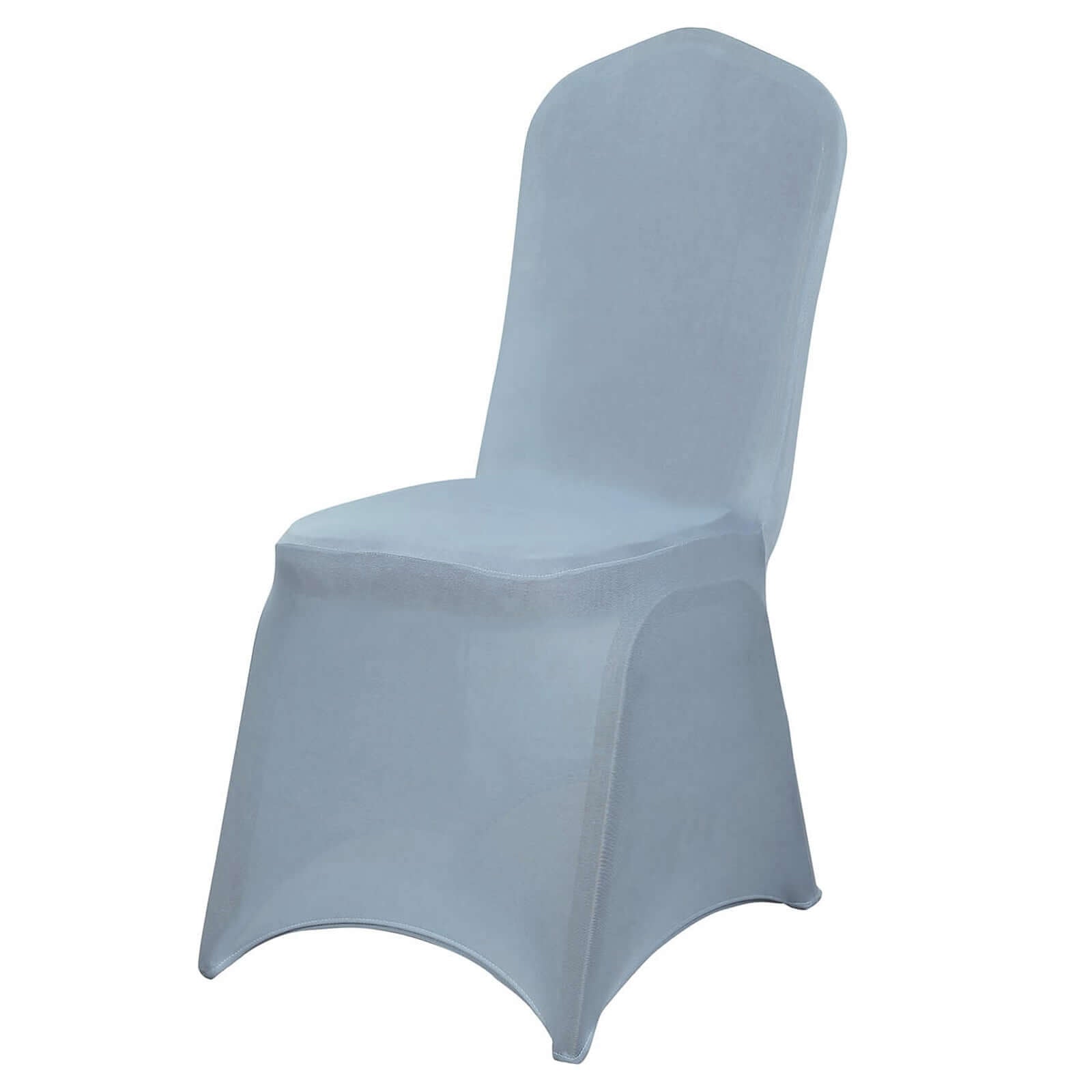 Spandex Chair Cover for Banquet Chairs Dusty Blue - Stretch 160GSM Fabric with Slip-On Slipcover