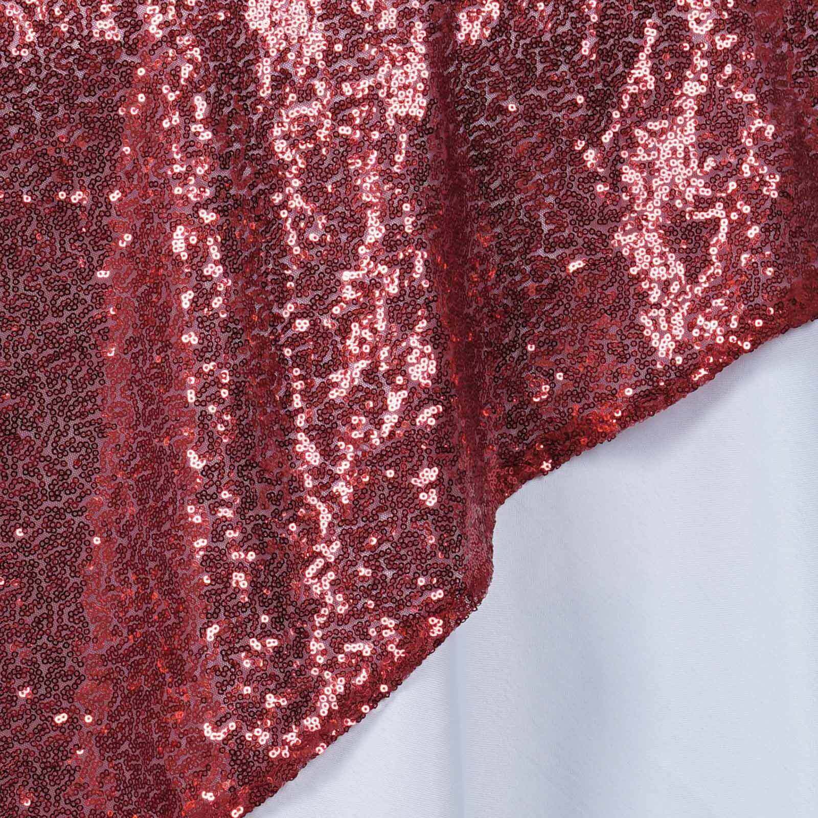 Sequin 72"x72" Table Overlay Square Tablecloth Burgundy - Sparkly Table Cover
