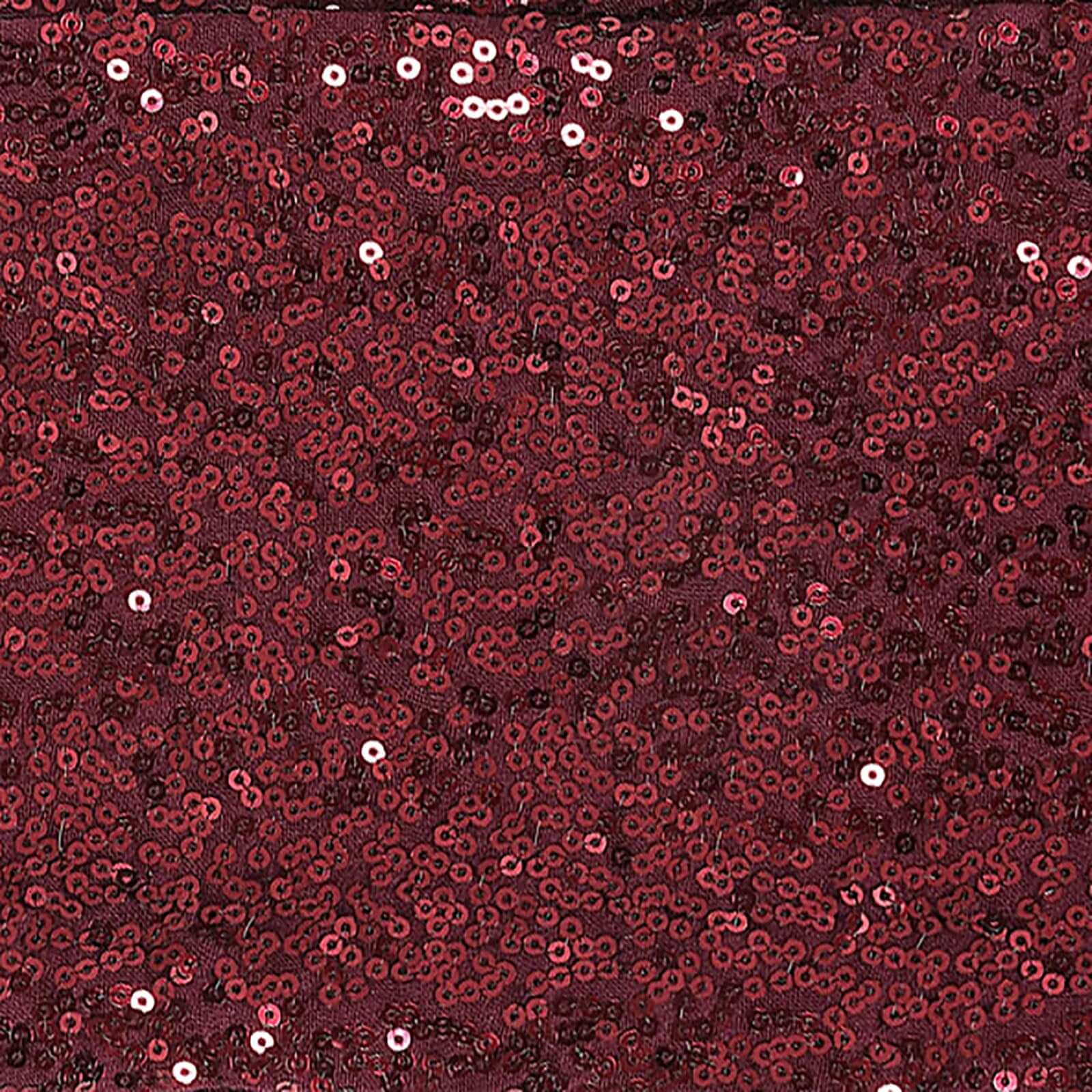 5 Pack Sequin Spandex Chair Sashes Burgundy - Stretch Chair Bands 6"x15"