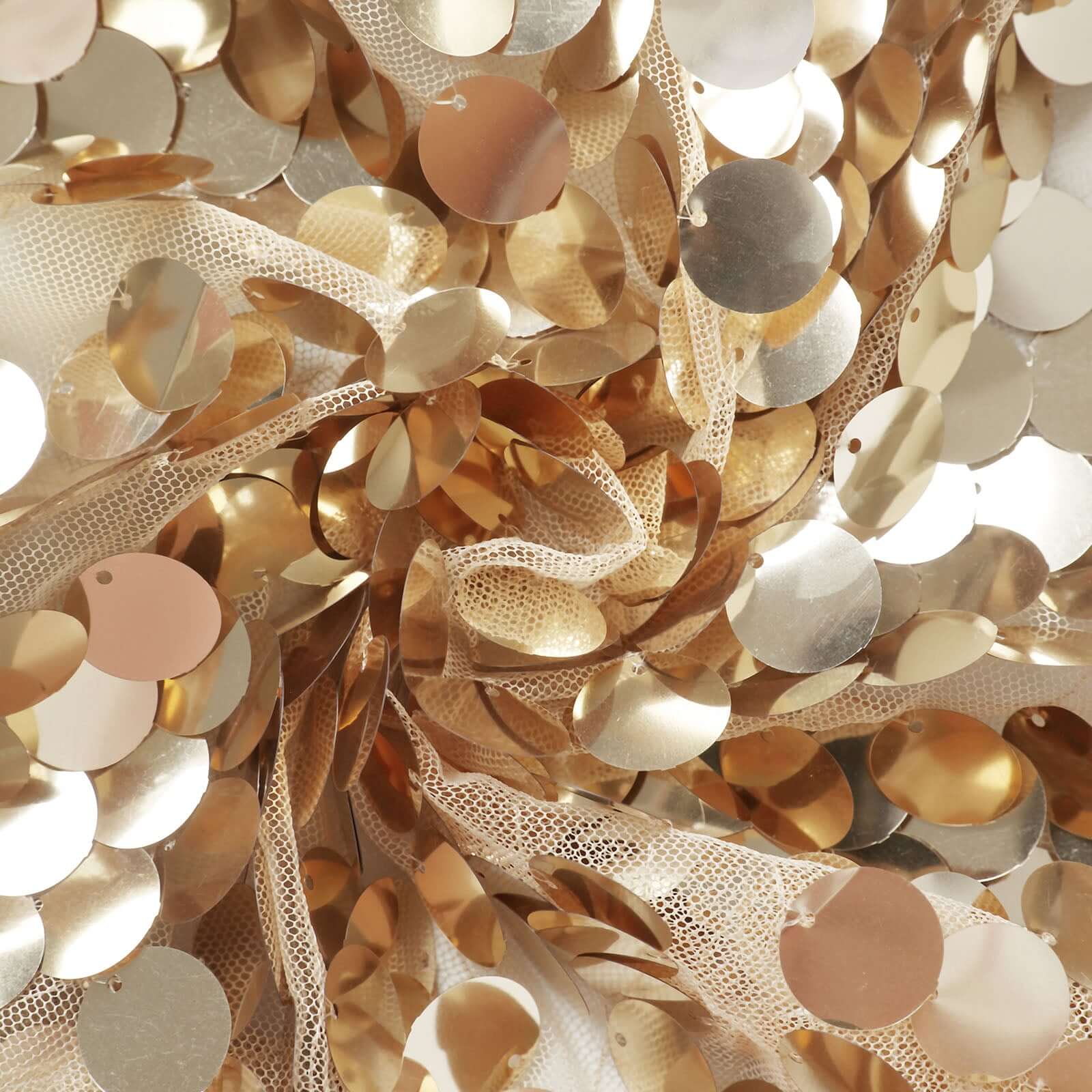 7ft Sparkly Champagne Double Sided Big Payette Sequin Chiara Backdrop Stand Cover For Fitted Round Top Wedding Arch