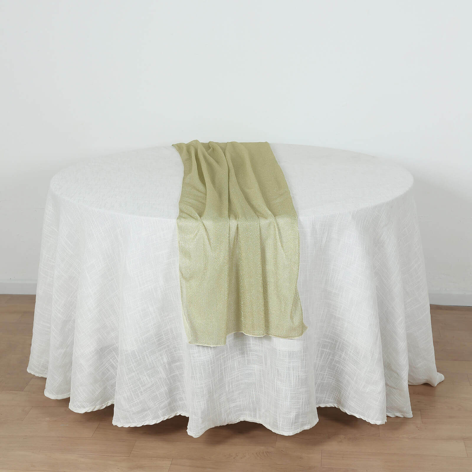 Glitter Gauze 27"x120" Table Runner Champagne - Sparkling Reusable Sheer Table Linen