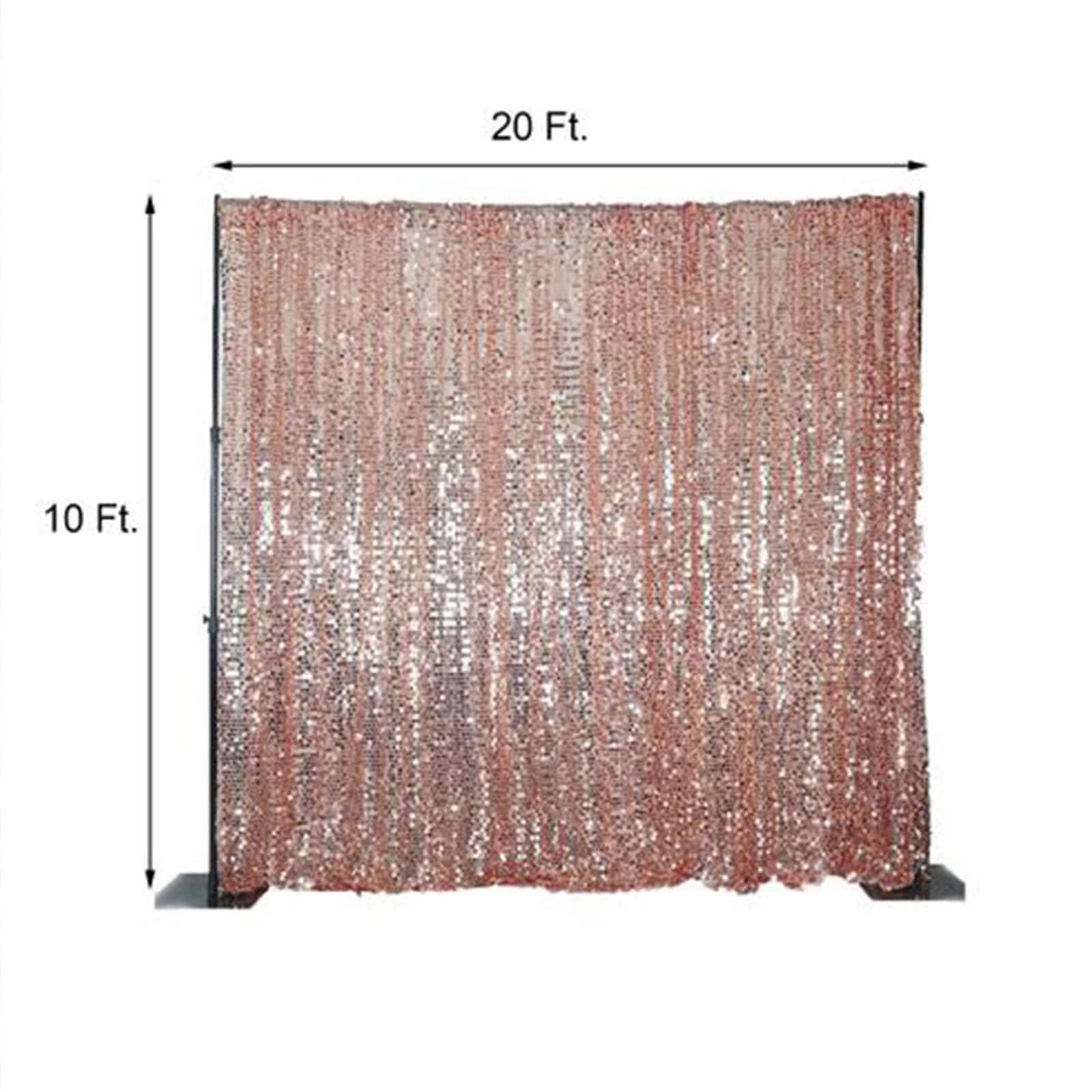 20ftx10ft Blush Big Payette Sequin Event Curtain Drapes, Backdrop Event Panel