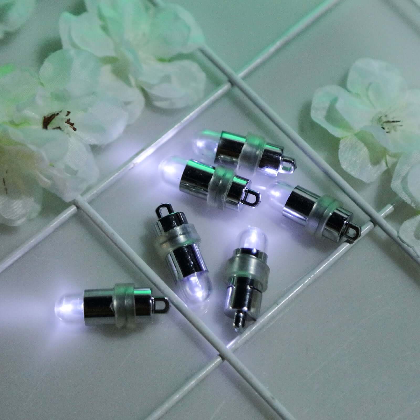 12-Pack Balloon Lights Bullet Design White - Waterproof LED Centerpiece Filler Lights