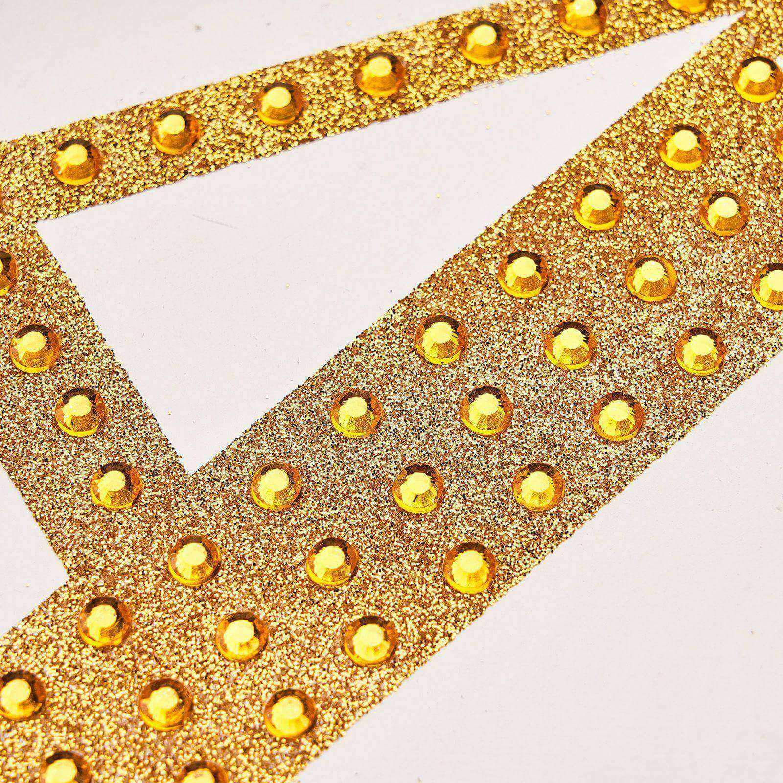 Decorative Rhinestone Alphabet "X" Letter Stickers, Glitter Adhesive Craft Letters Gold DIY Sparkle Embellishments 4"