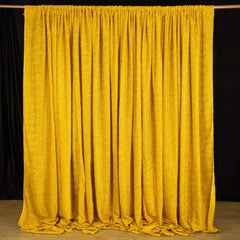 20ftx10ft Gold Metallic Shimmer Tinsel Event Curtain Drapes, Backdrop Event Panel