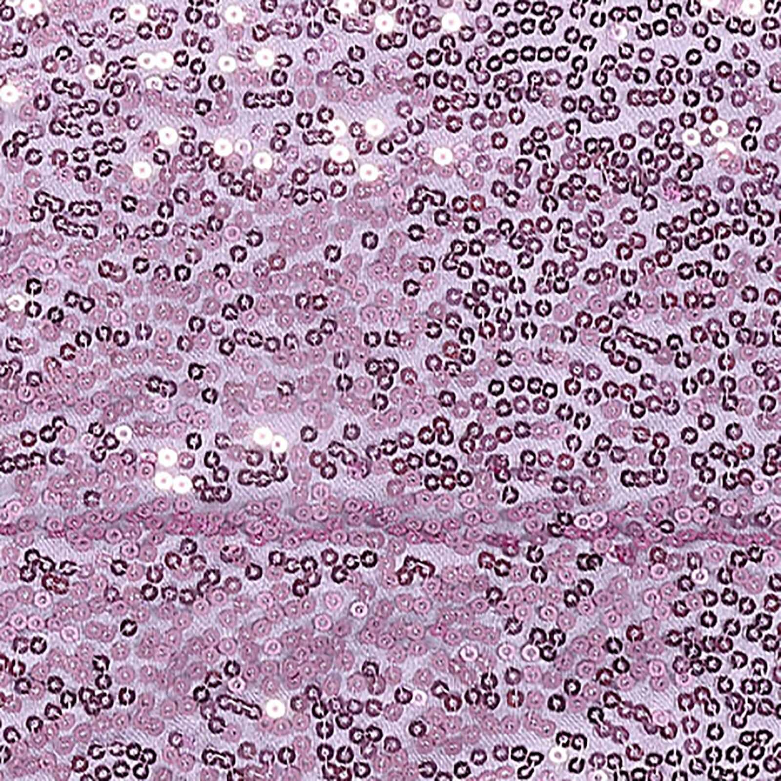 5 Pack Sequin Spandex Chair Sashes Lavender Lilac - Stretch Chair Bands 6"x15"