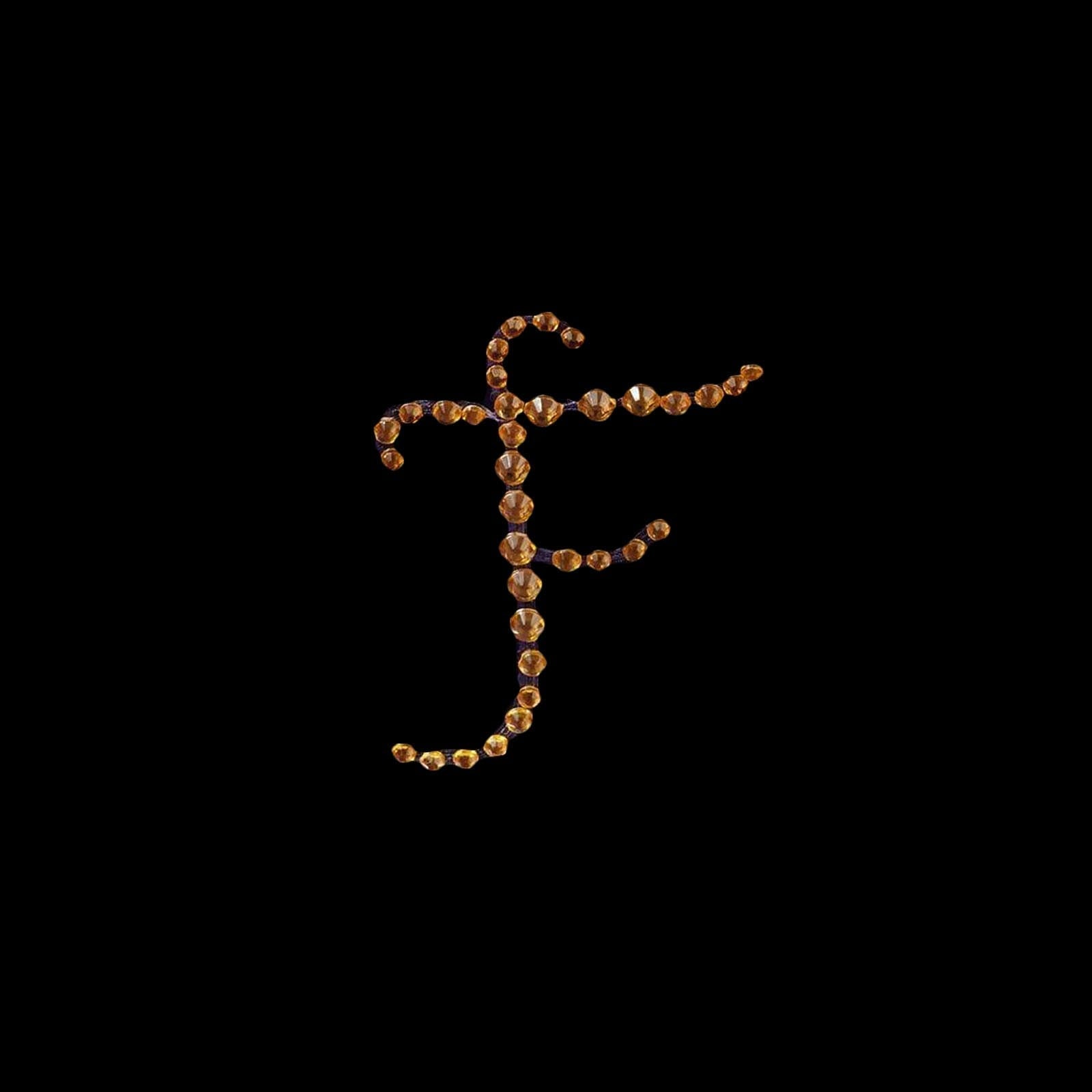 12 Pack 1.5" Gold Rhinestone Monogram Letter Jewel Sticker Self Adhesive DIY Diamond Decor - F