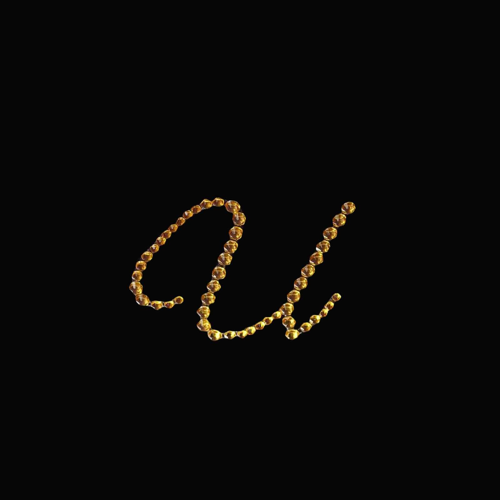 12 Pack 1.5" Gold Rhinestone Monogram Letter Jewel Sticker Self Adhesive DIY Diamond Decor - U