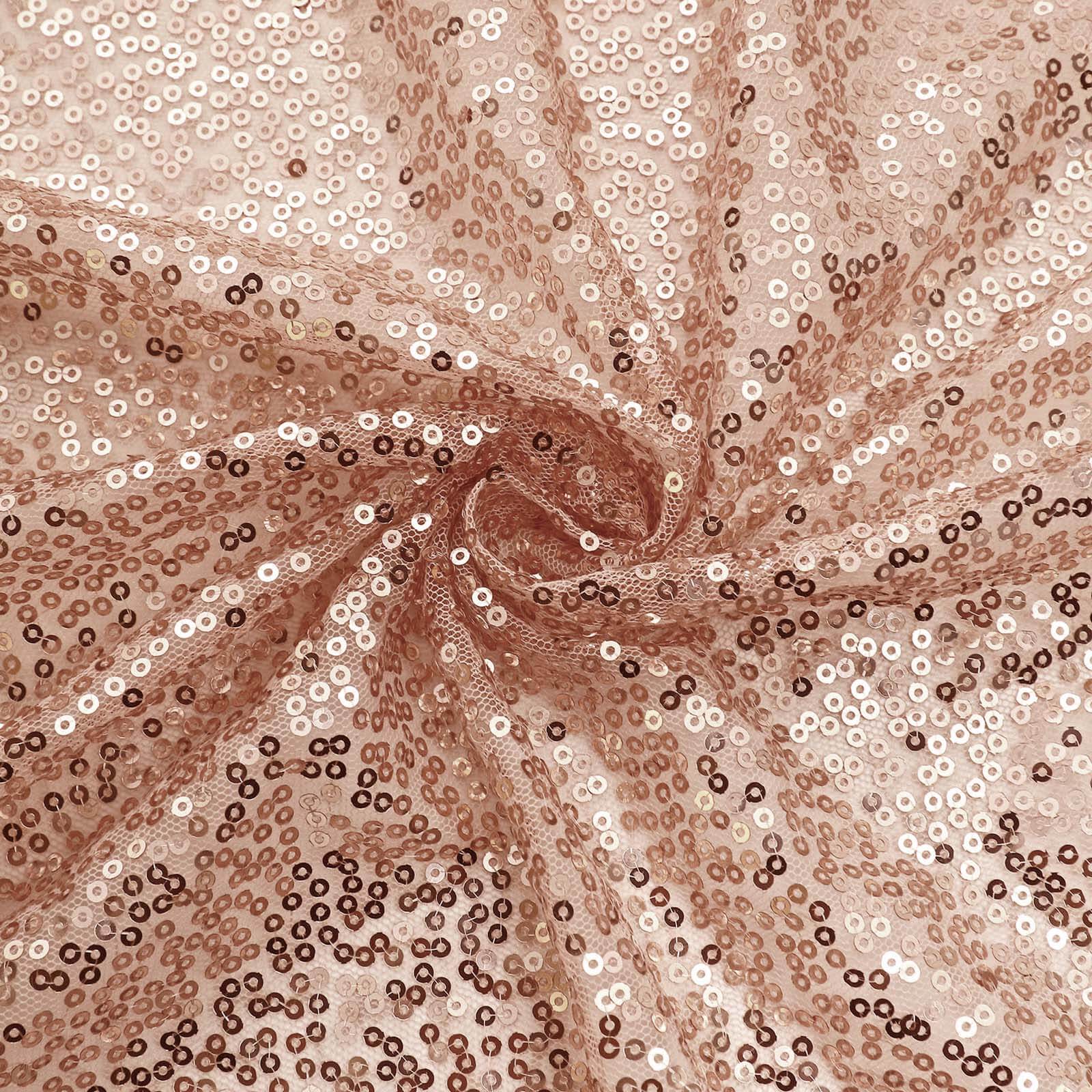 7.5ft Metallic Blush Sparkle Sequin Round Wedding Arch Cover, Shiny Shimmer Photo Backdrop Stand Cover, 2-Sided Custom Fit