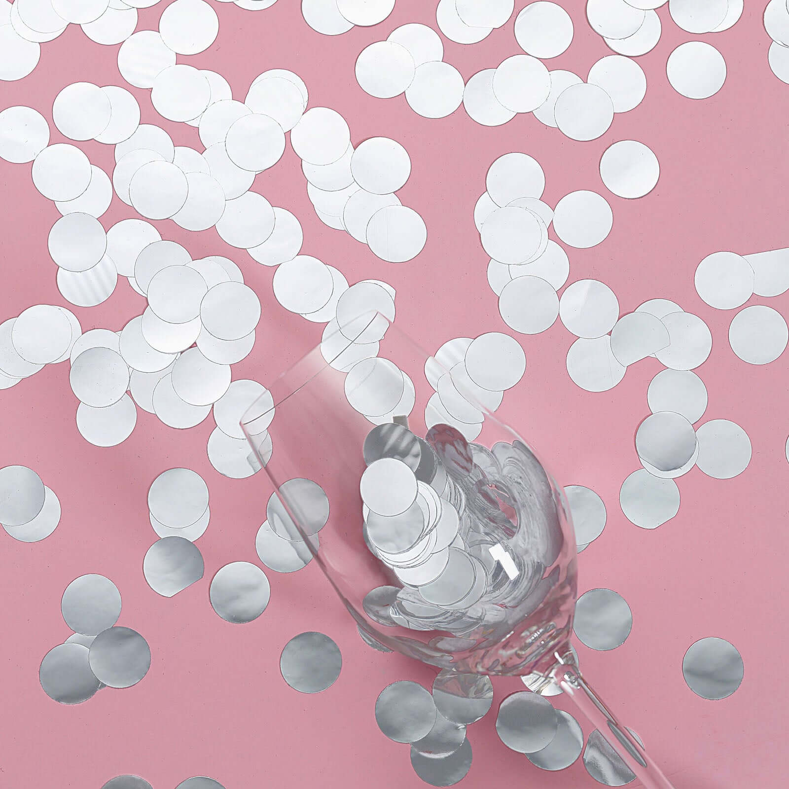 Metallic Round Party Confetti 18G Bag Silver Foil, Balloon Table Confetti Glitter Dots for Festive Weddings Baby Bridal Showers & Events