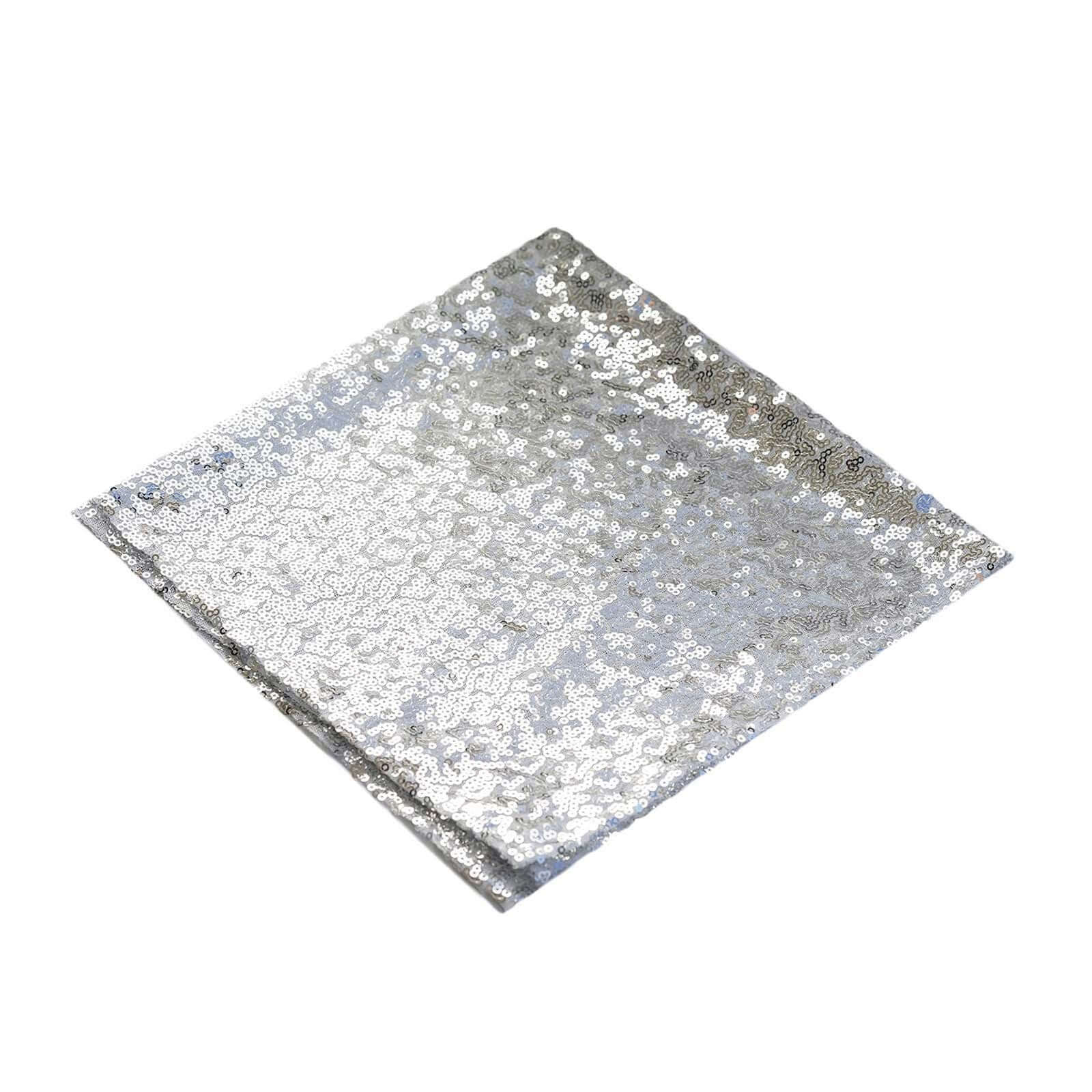 Sequin 20"x20" Napkin Silver - Shimmering Dinner Napkin