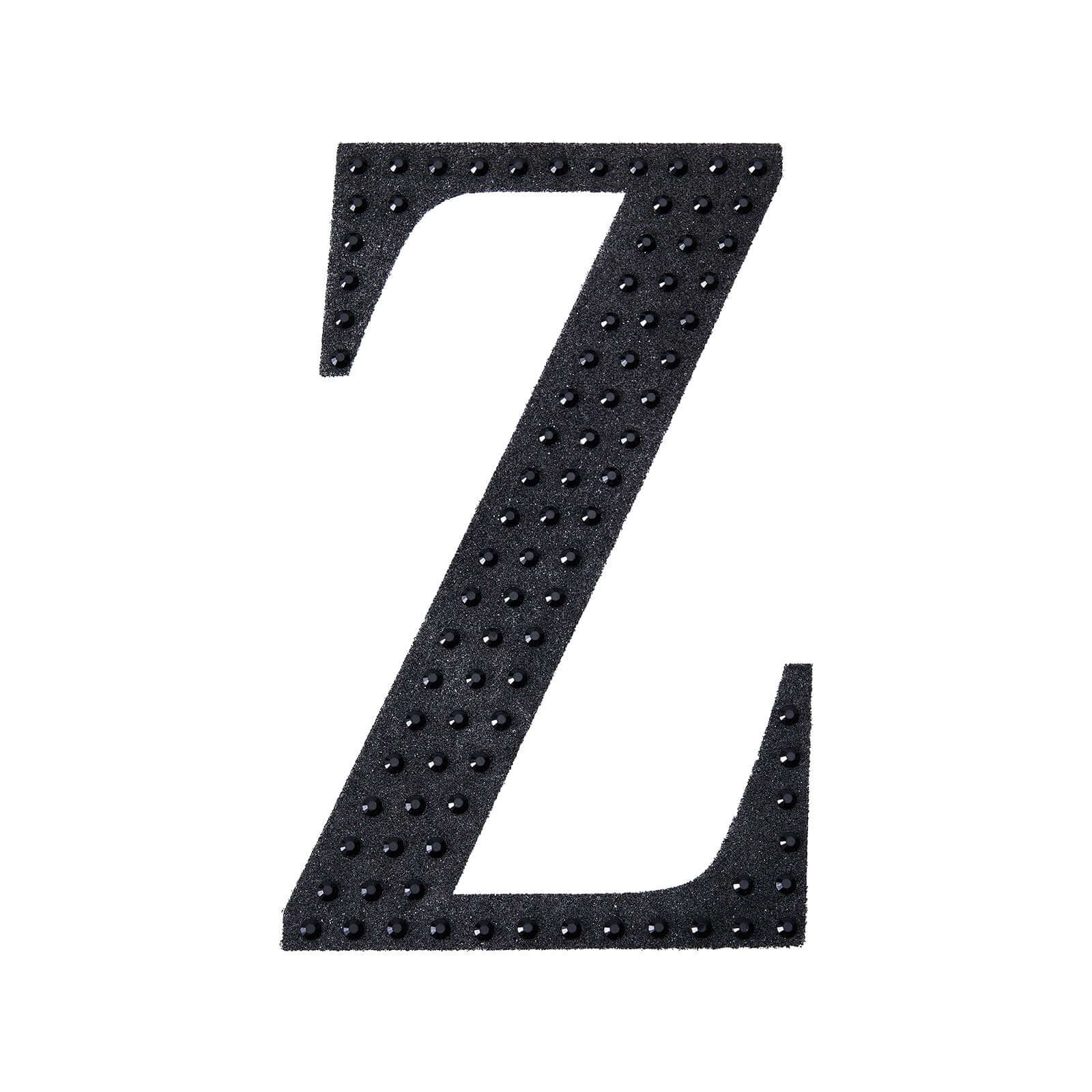 Decorative Rhinestone Alphabet "Z" Letter Stickers, Glitter Adhesive Craft Letters Black DIY Sparkle Embellishments 4"