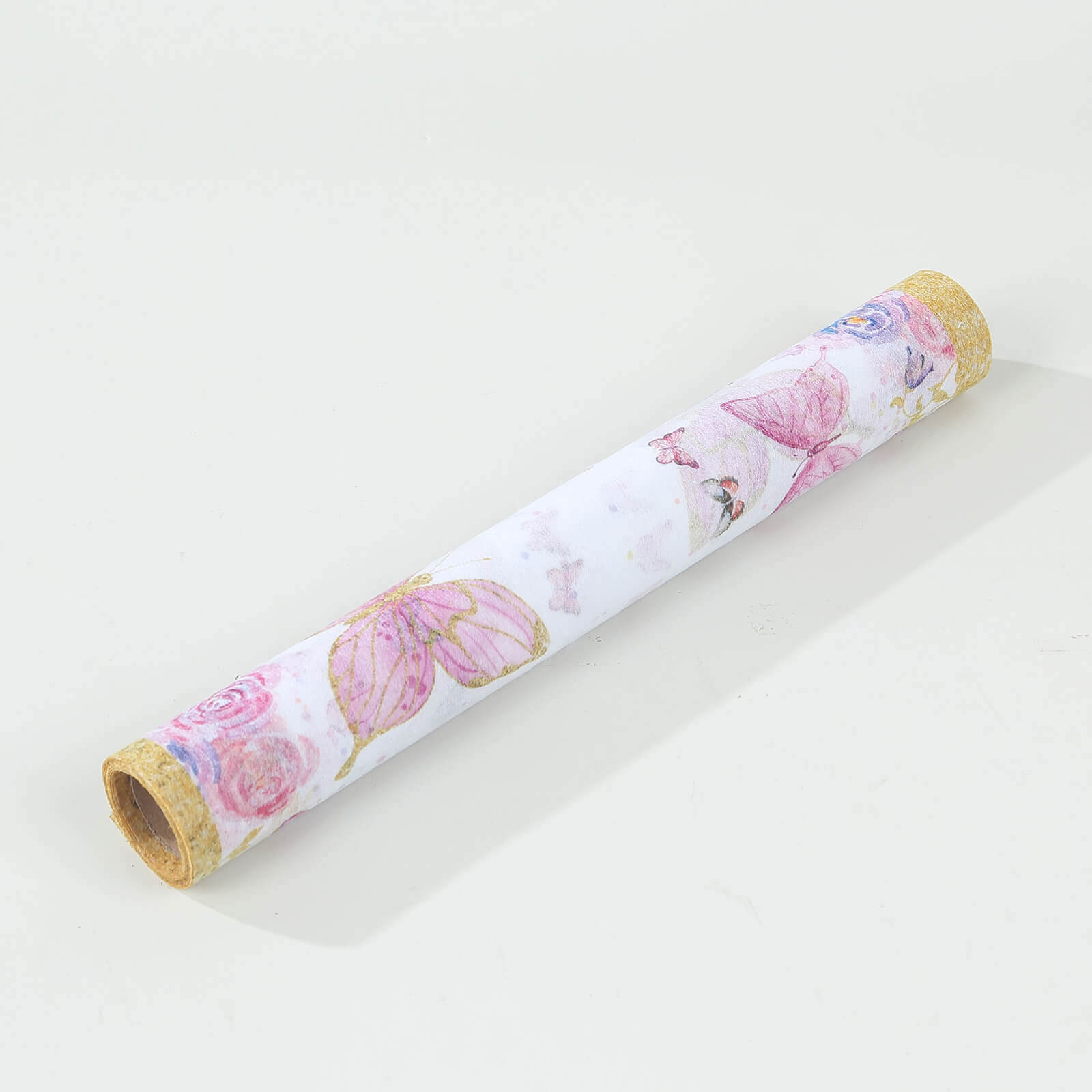 5 Pack Disposable Table Runners 11"x108" White with Pink Butterflies - Non-woven Stylish Spring Summer Dining Decor