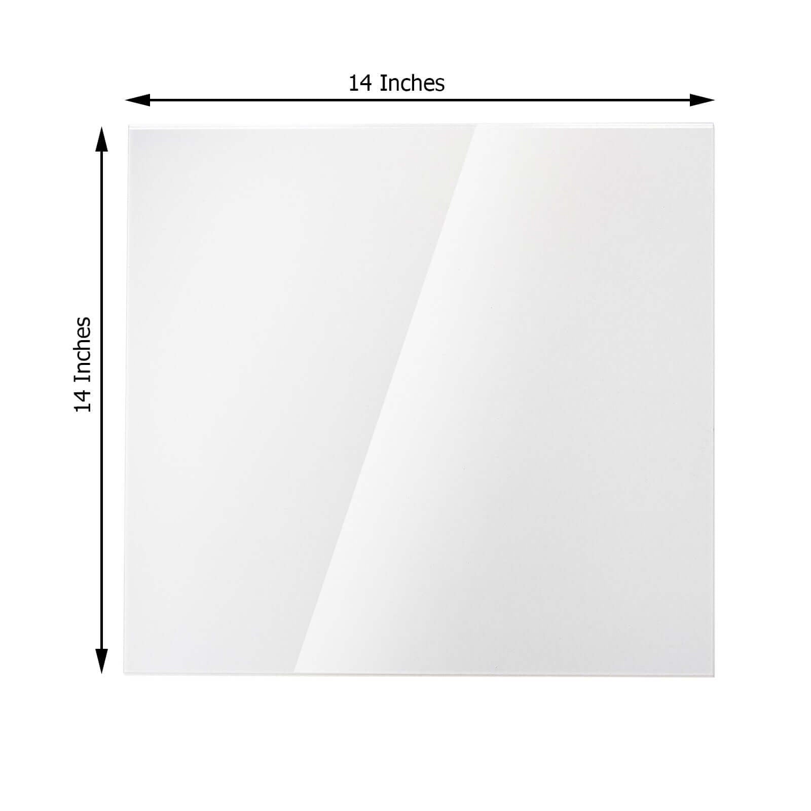 2-Pack Acrylic Plexiglass Sheets Top Plates Clear Square - Protective Film Coating 14" 3mm Thick
