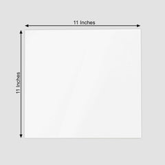 2-Pack Acrylic Plexiglass Sheets Top Plates White Square - Protective Film Coating 11" 3mm Thick