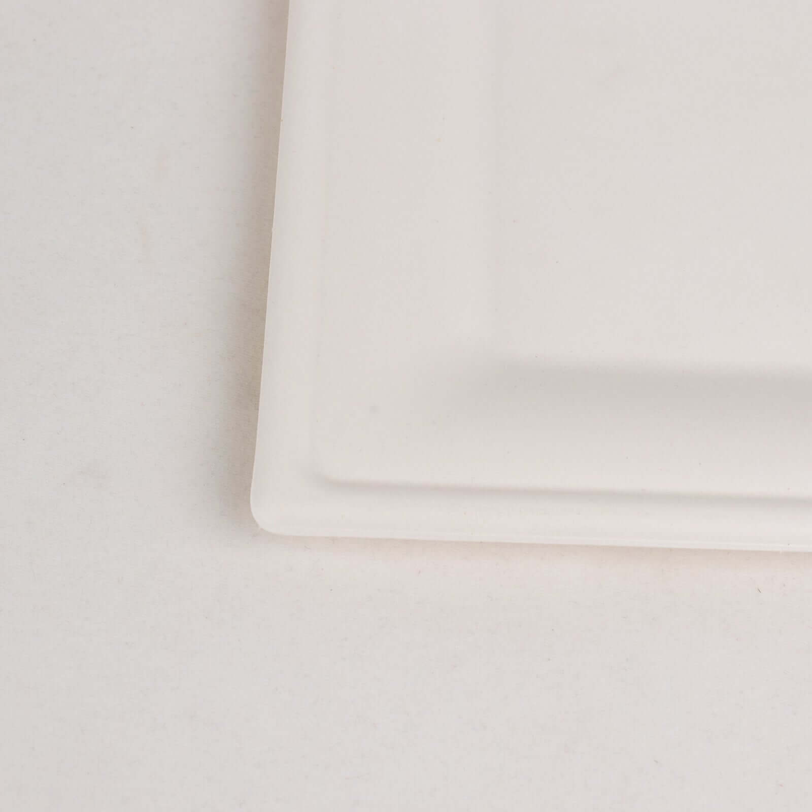 50-Pack Bagasse 10" Square Dinner Plates in White with Wide Rim - Eco Friendly Biodegradable Sugarcane Party Plates for Events