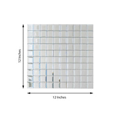 10 Pack 10 Sq ft Silver Peel and Stick Backsplash Mirror Wall Tiles