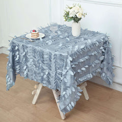 Taffeta 54"x54" Square Tablecloth Dusty Blue 3D Leaf Petal Table Cover