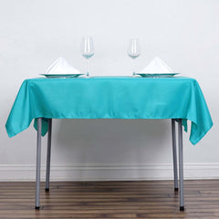 Polyester Square 54"x54" Tablecloth Turquoise - Wrinkle-Resistant & Durable Table Cover