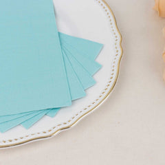 50-Pack Paper Napkins Baby Blue - Soft Disposable 2-Ply Dinner Napkins for Weddings