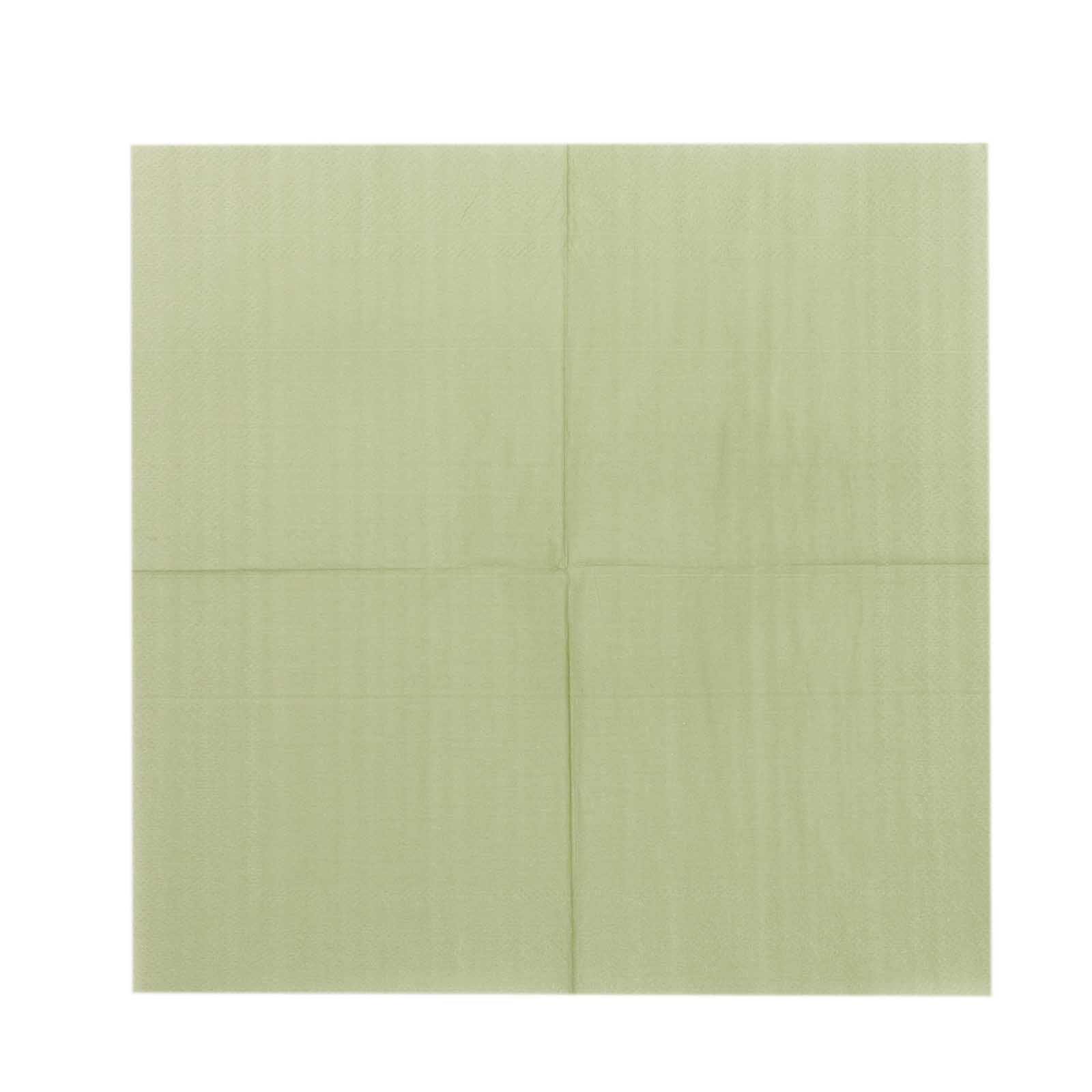 50-Pack Paper Beverage Napkins Sage Green - 2 Ply Disposable Soft 18GSM Cocktail Napkins 5"x5"