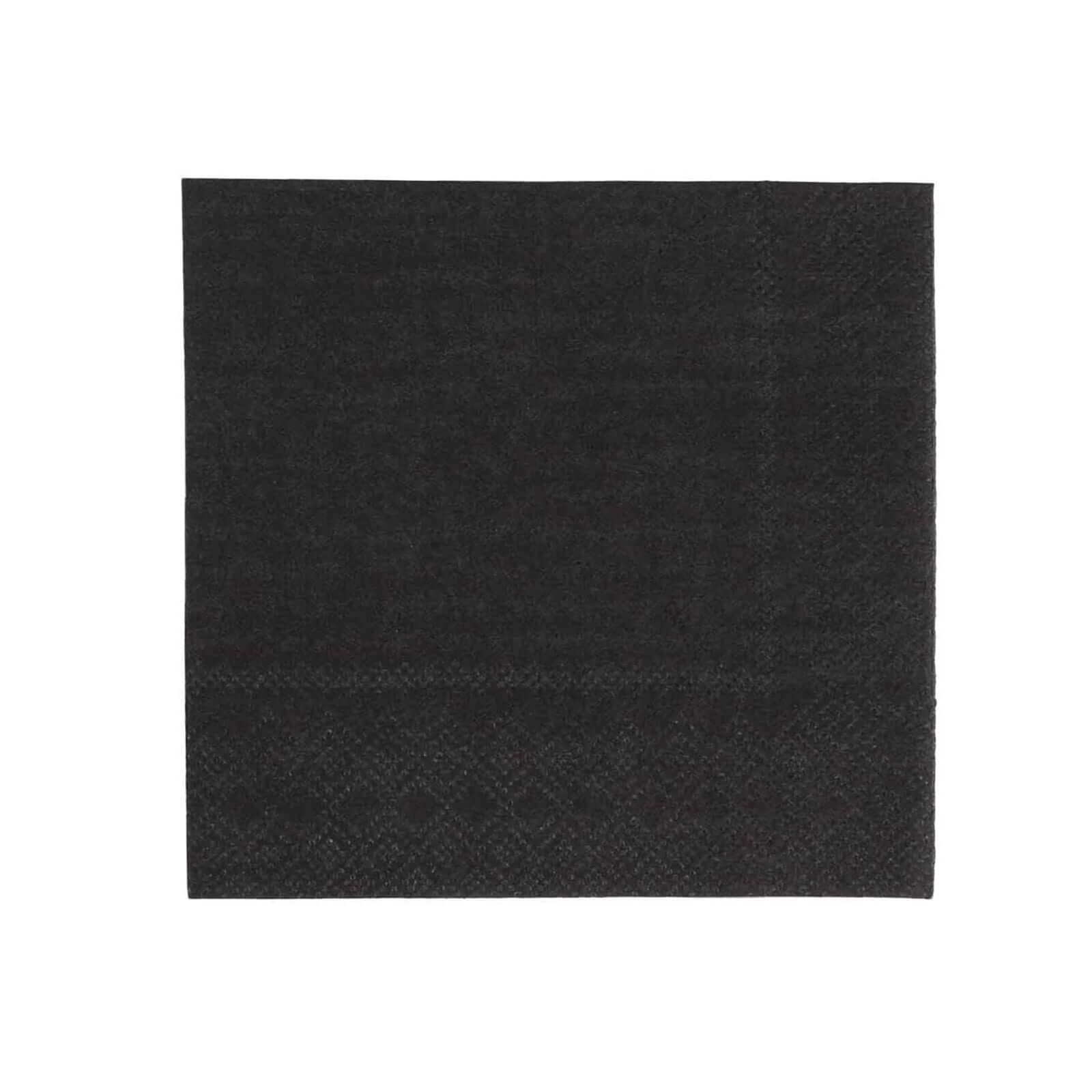50-Pack Paper Beverage Napkins Black - 2 Ply Disposable Soft 18GSM Cocktail Napkins for Events 5"x5"