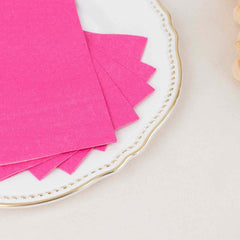 50-Pack Paper Napkins Fuchsia - Soft Disposable 2-Ply Dinner Napkins for Weddings