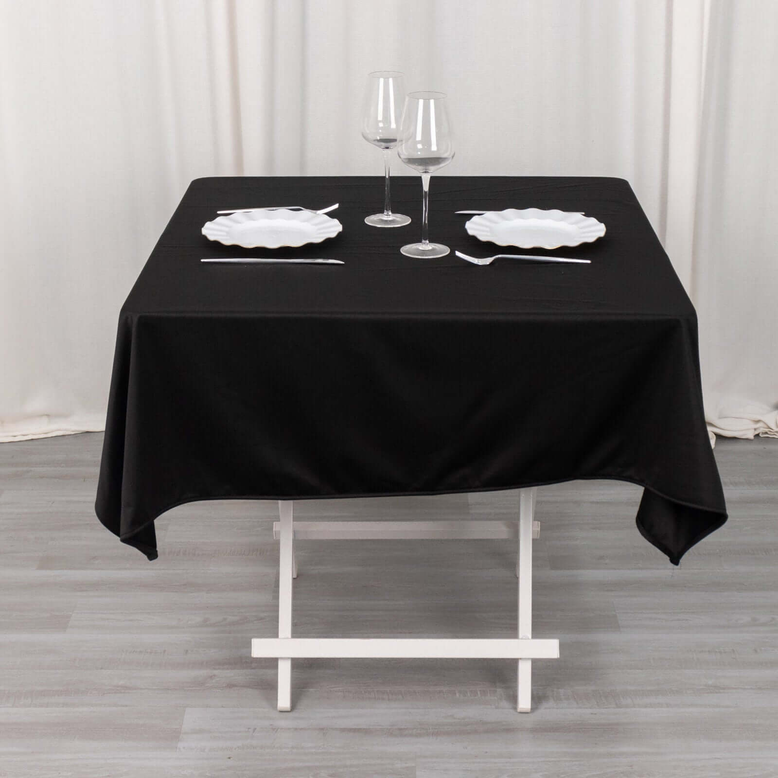 Scuba Square 54"x54" Tablecloth Black - Wrinkle Free & Stain Resistant Table Cover