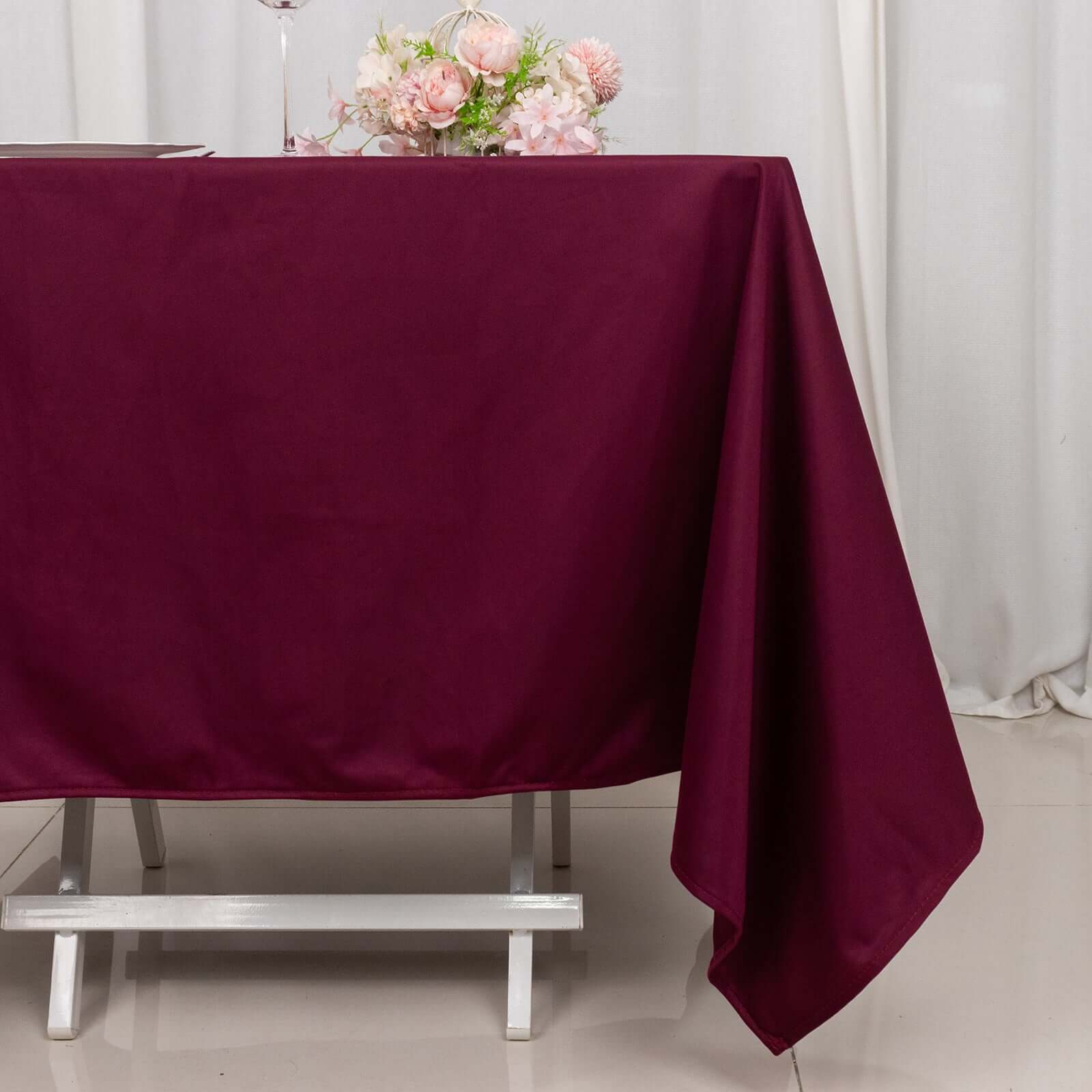 Scuba Square 70"x70" Tablecloth Burgundy - Wrinkle Free & Stain Resistant Table Cover
