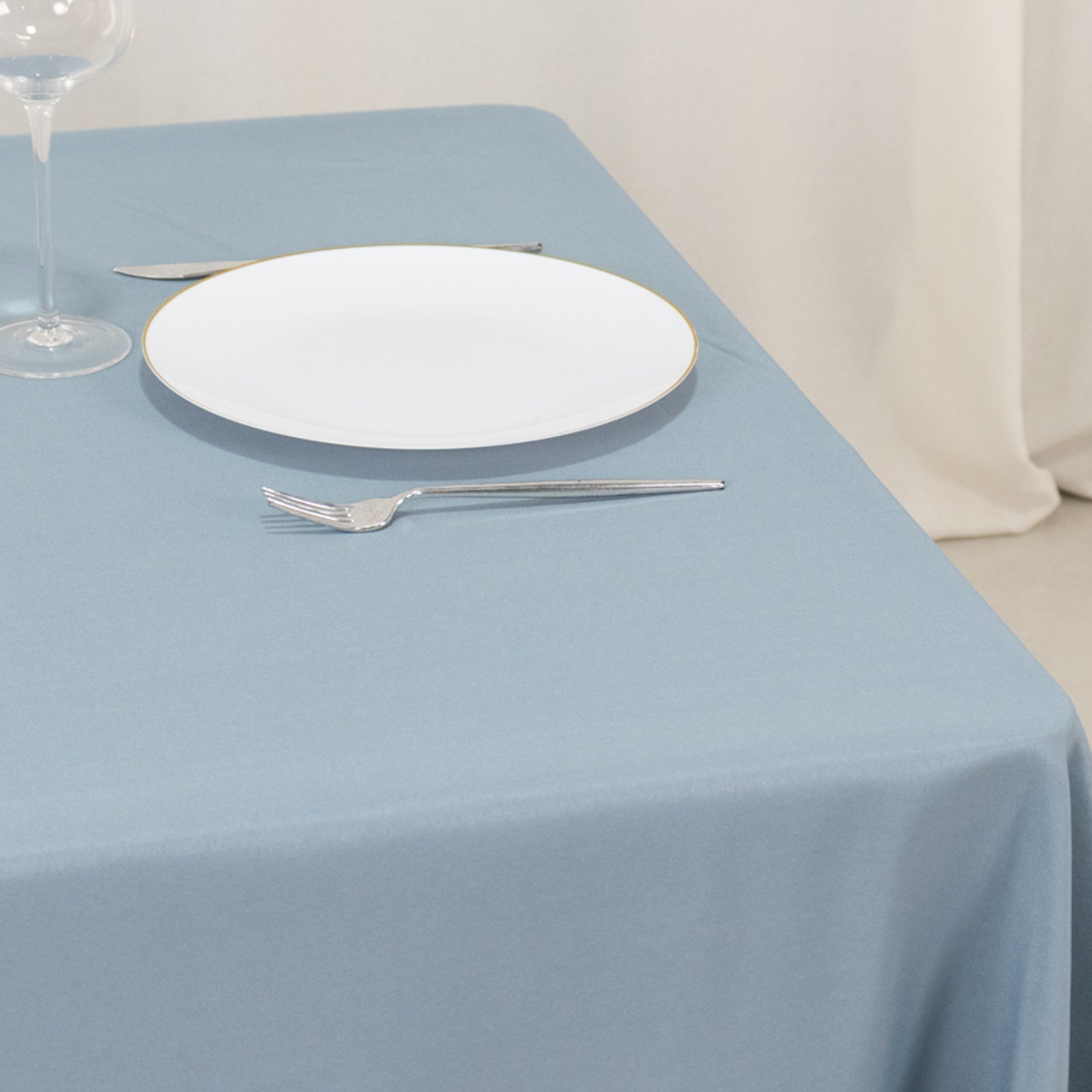 Premium Polyester Square Tablecloth 70"x70" Dusty Blue 220GSM Wrinkle-Resistant Table Cover