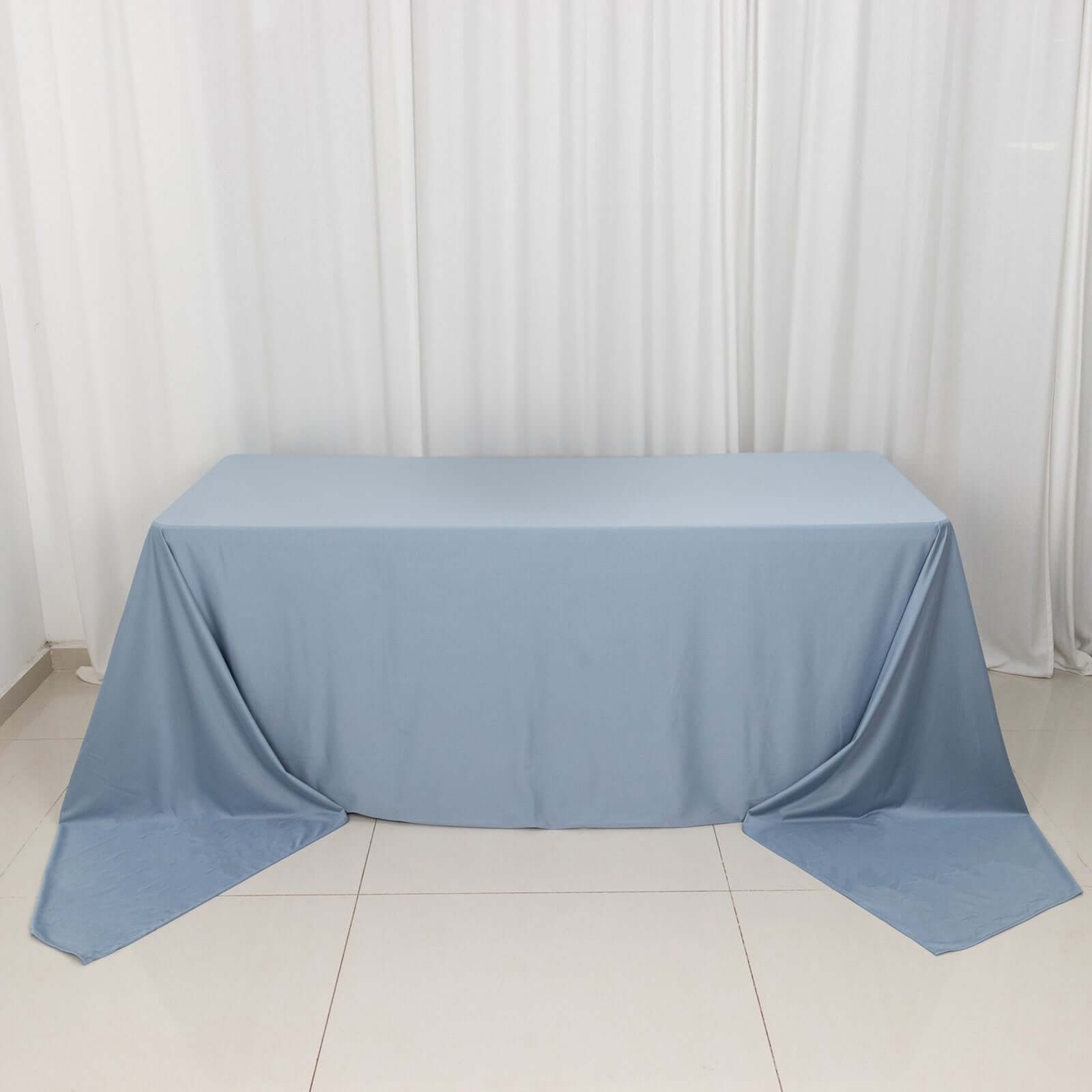 Scuba Rectangular 90"x156" Tablecloth Dusty Blue - Wrinkle Free, Stain Resistant & Seamless Table Cover