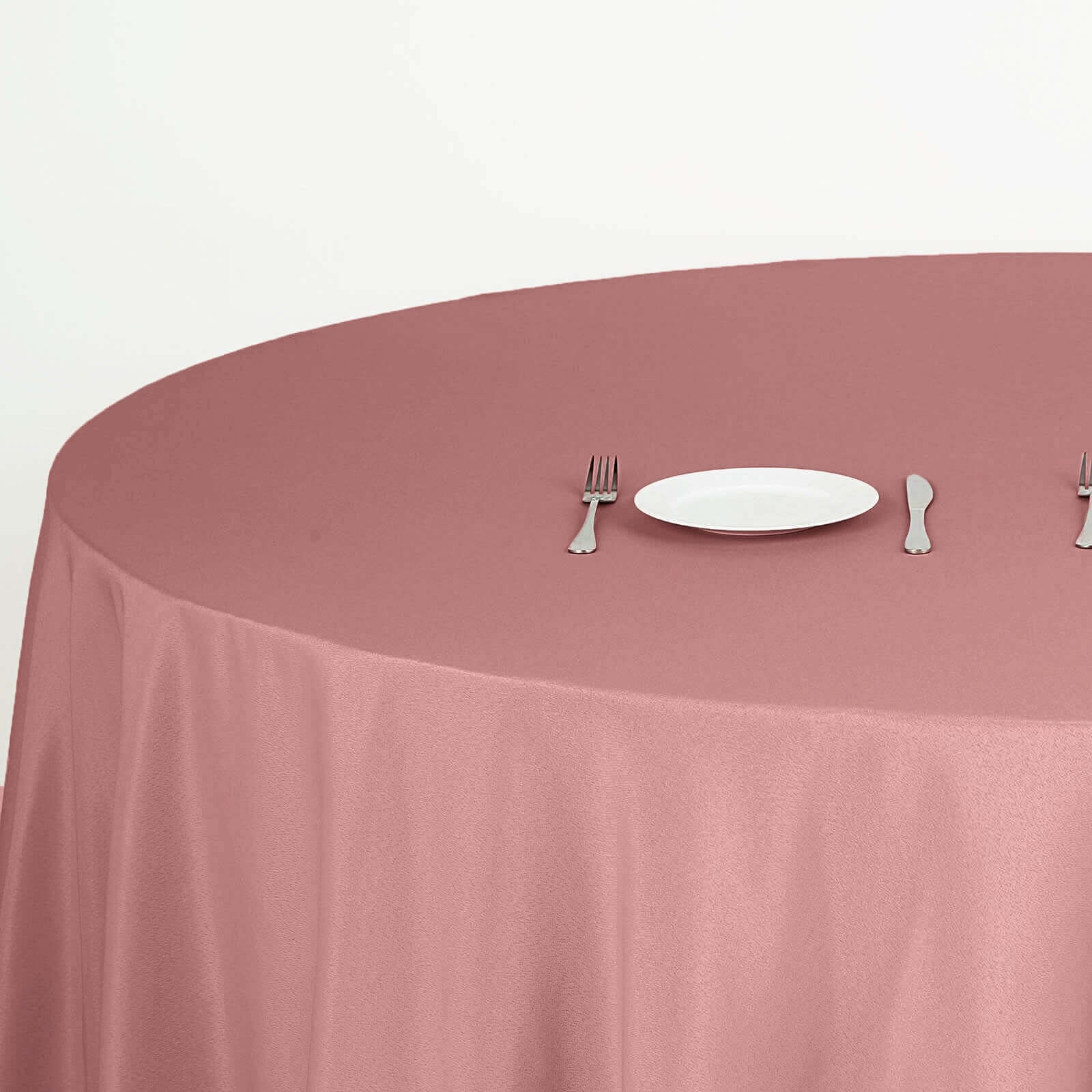 Polyester 132" Round Tablecloth Dusty Rose - Seamless Chic Table Cover