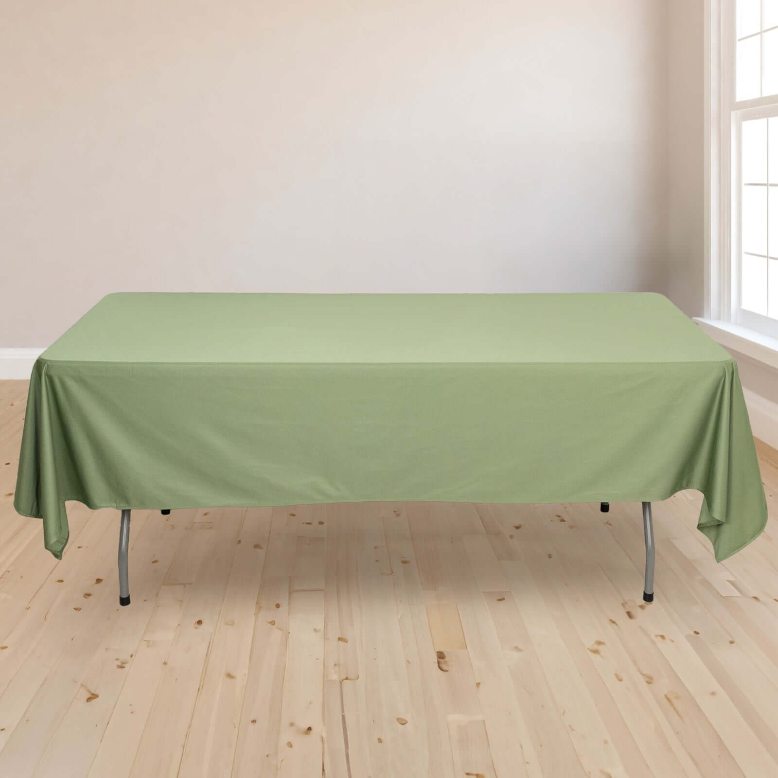 Scuba Rectangular 60"x102" Tablecloth Dusty Sage Green - Wrinkle Free & Stain Resistant Table Cover