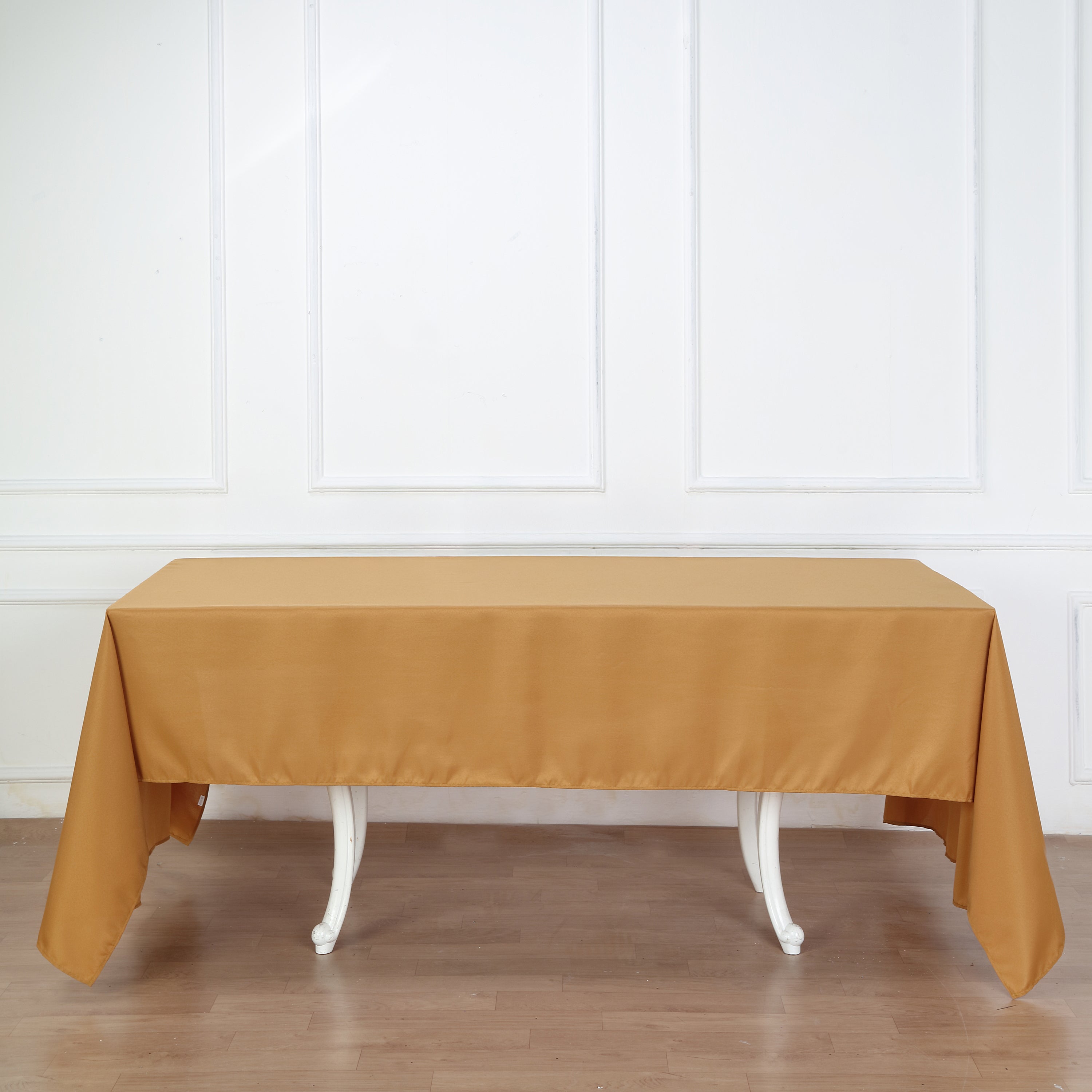 Premium Polyester 60"x126" Rectangle Tablecloth Gold - Stain-Resistant 220GSM Finish Table Cover