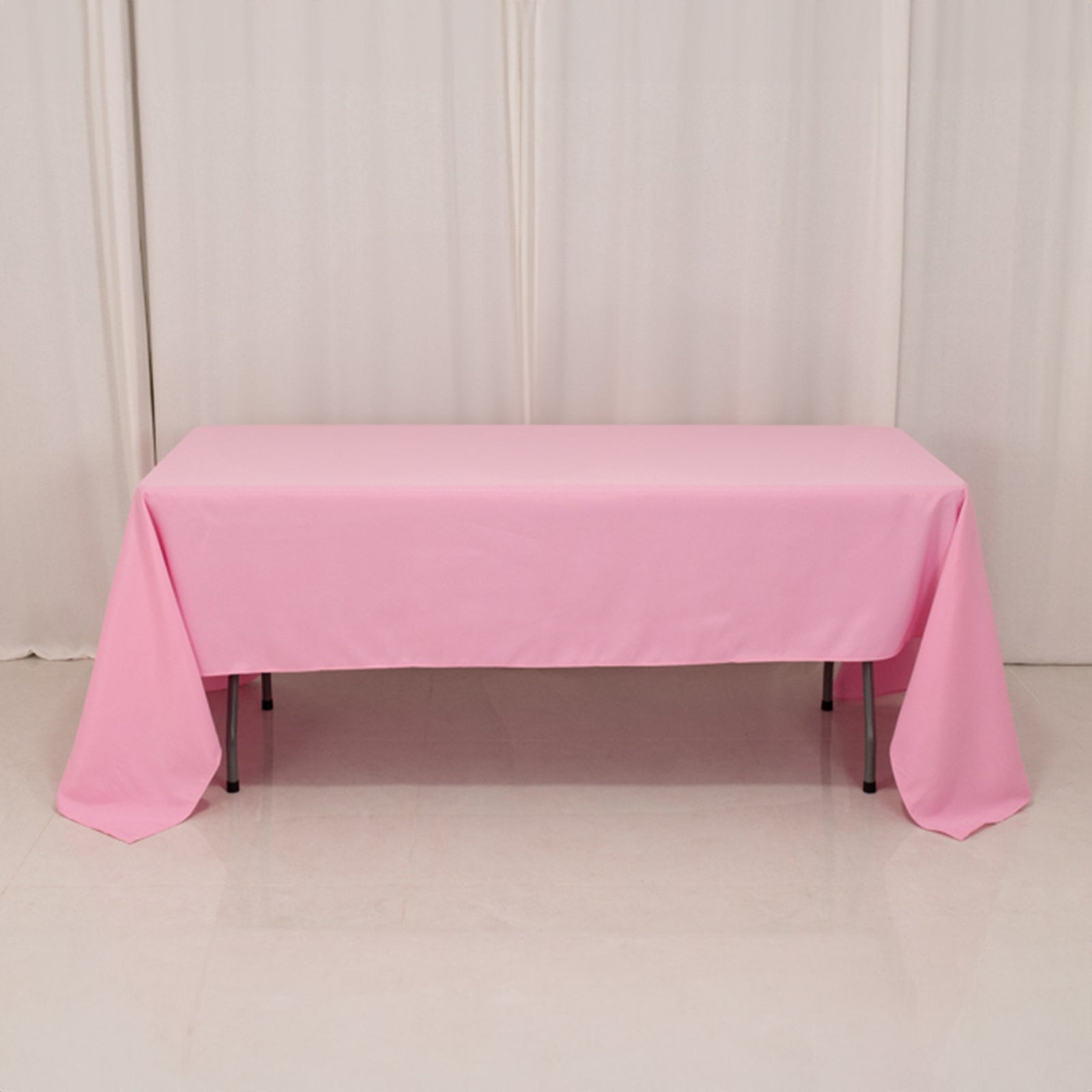 Premium Polyester 60"x126" Rectangle Tablecloth Pink - Stain-Resistant 220GSM Finish Table Cover