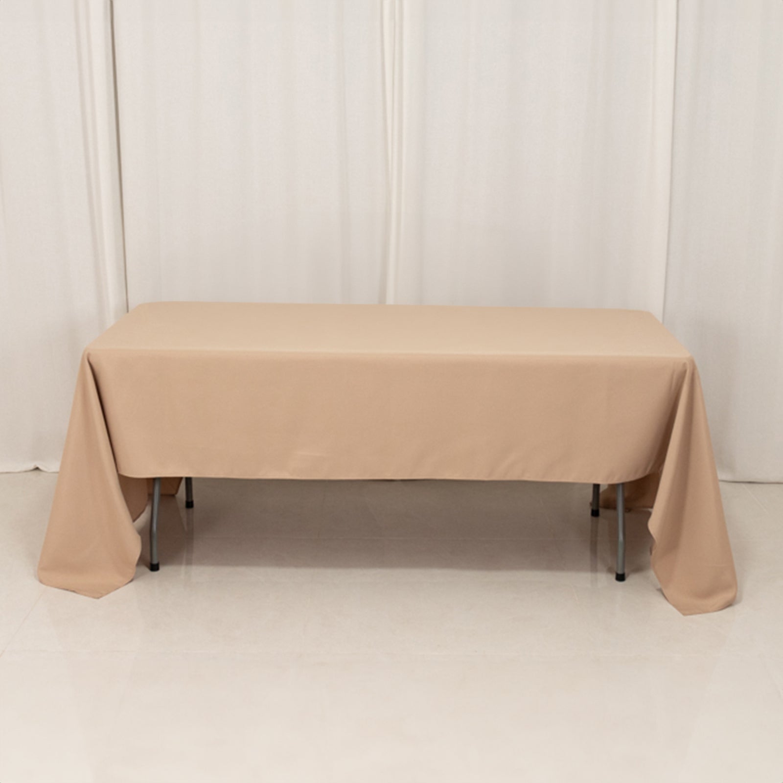 Premium Polyester 60"x126" Rectangle Tablecloth Nude - Stain-Resistant 220GSM Finish Table Cover
