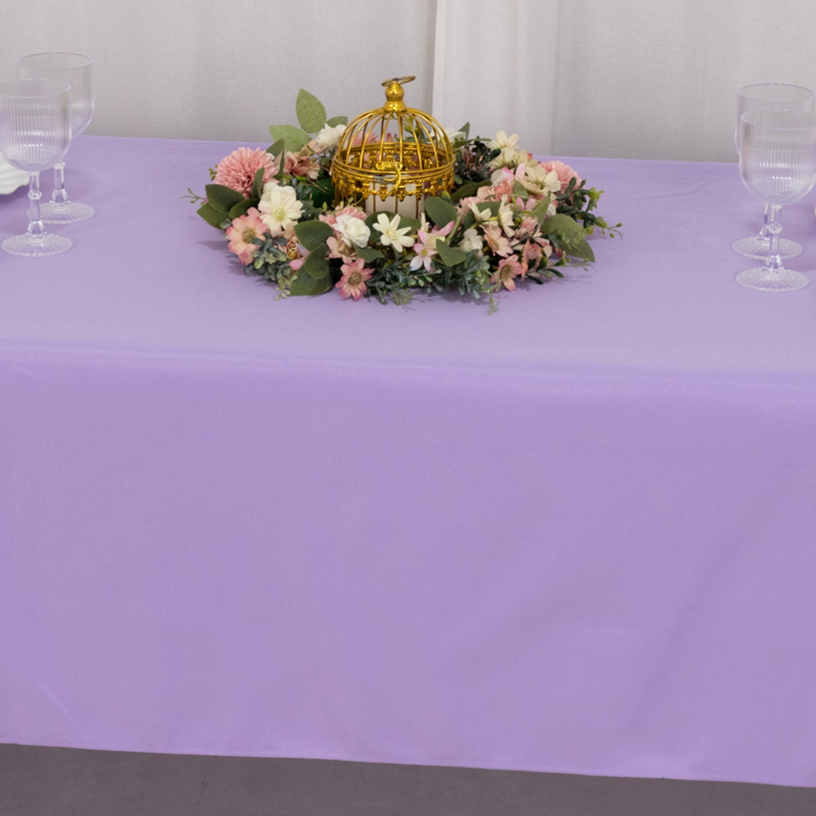 Premium Polyester 60"x126" Rectangle Tablecloth Lavender Lilac - Stain-Resistant 220GSM Finish Table Cover