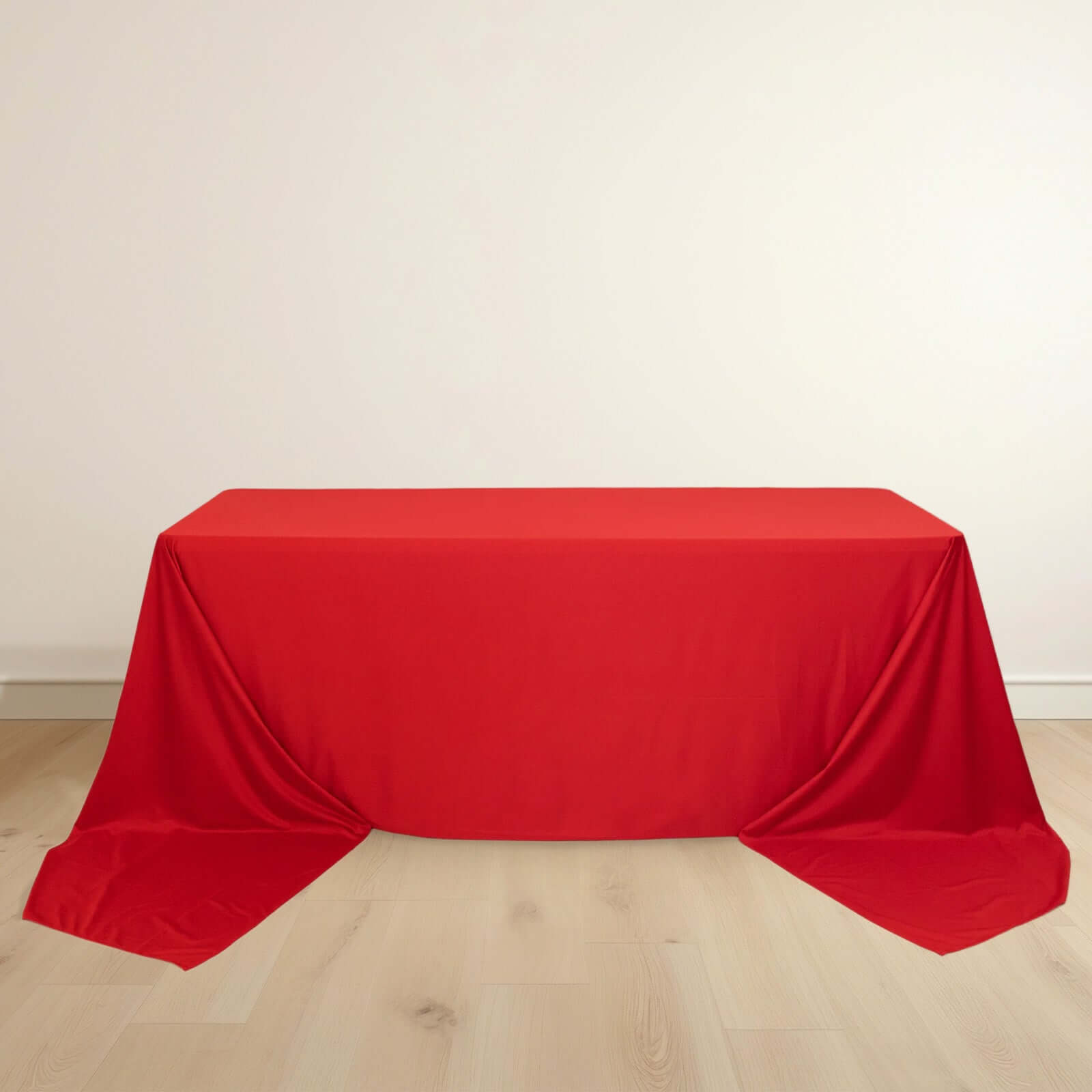 Scuba Rectangular 90"x156" Tablecloth Red - Wrinkle Free, Stain Resistant & Seamless Table Cover