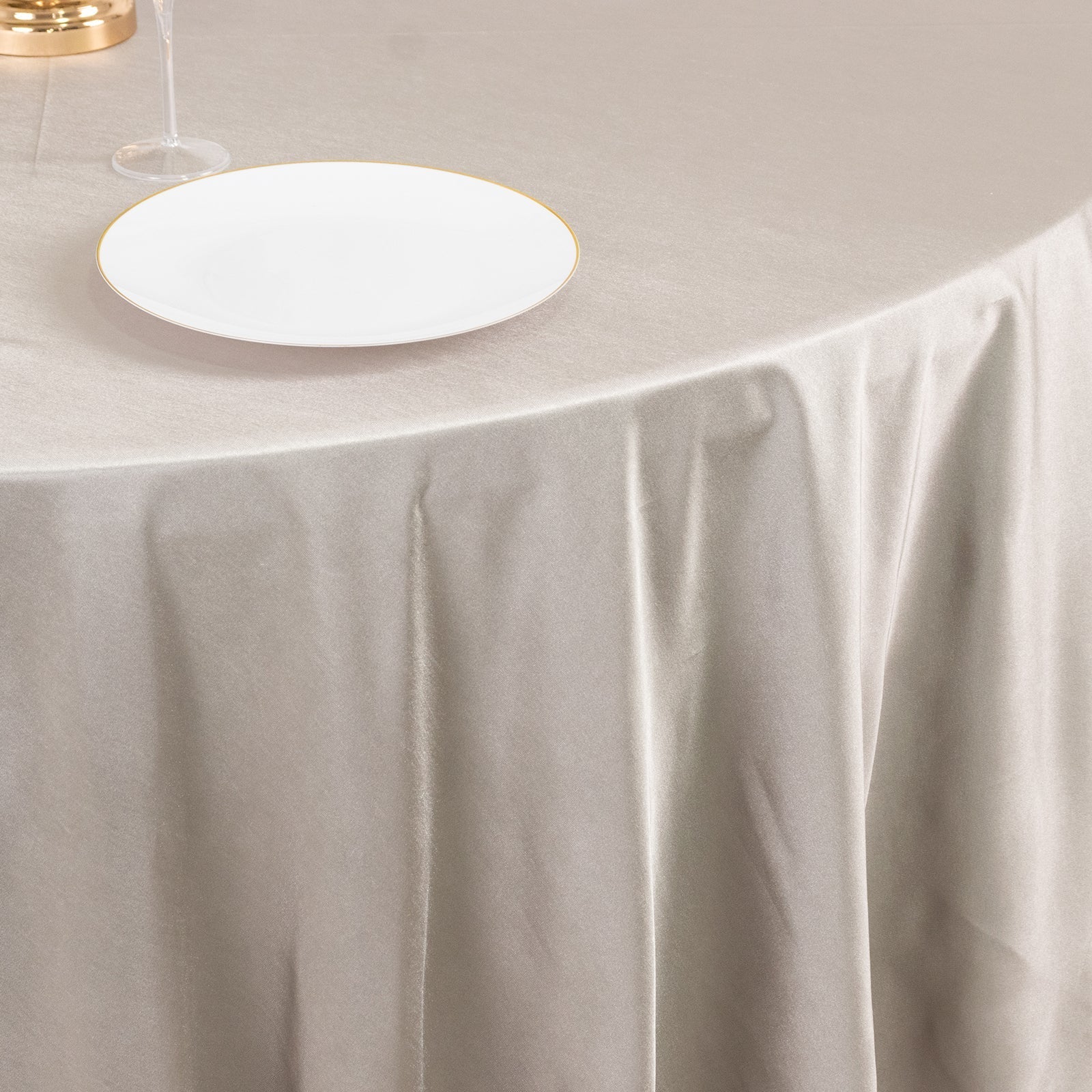 Scuba Round 108" Tablecloth Shimmering Silver - Wrinkle Free & Stain Resistant Table Cover