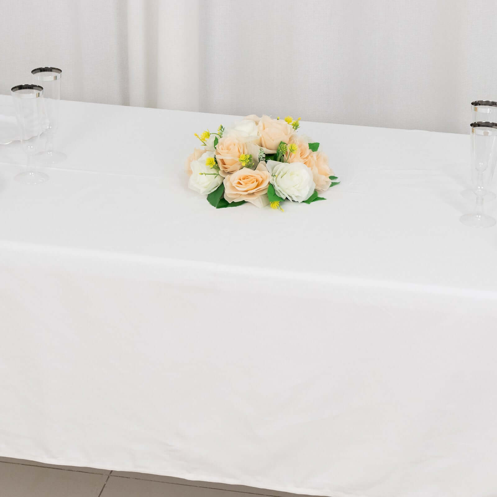 100% Cotton 60"x102" Rectangle Tablecloth White Linen - Soft & Breathable Table Cover