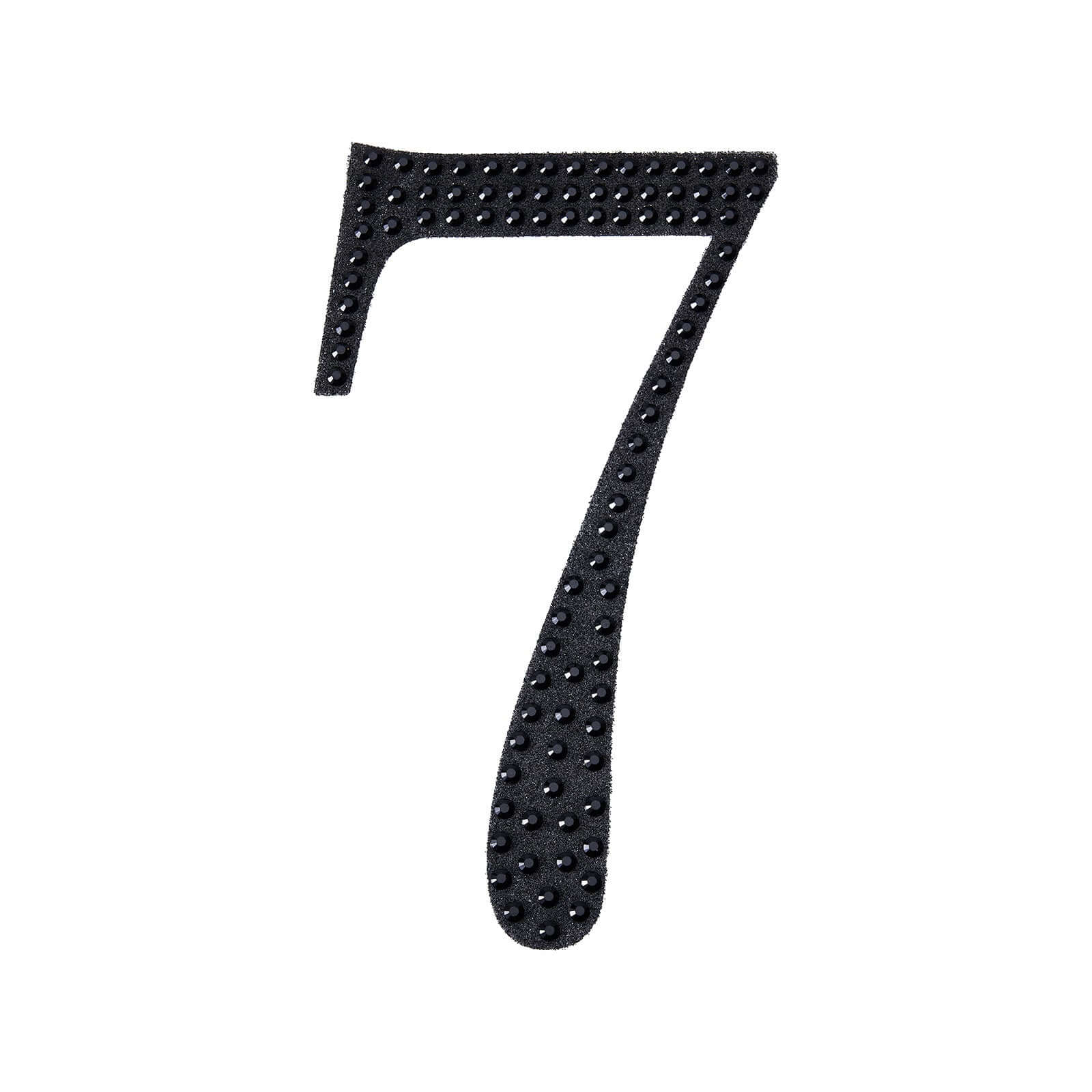 Decorative Rhinestone Number "7" Stickers, Glitter Adhesive Craft Numbers Black DIY Sparkle Embellishments 4"